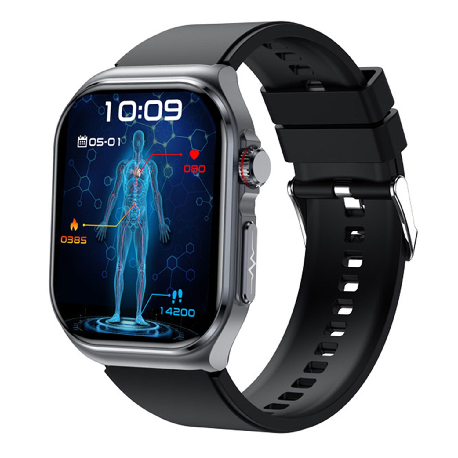 Smartwatch Herren Damen mit Telefonfunktion,LED Display Smartwatch
