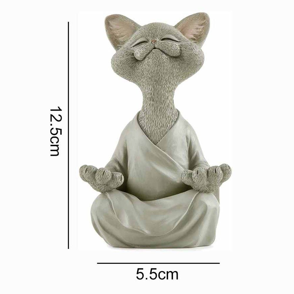 Yoga Katze Sammlung, Dekofigur Buddha Dekoobjekt Harz LENBEST Figur,Meditation