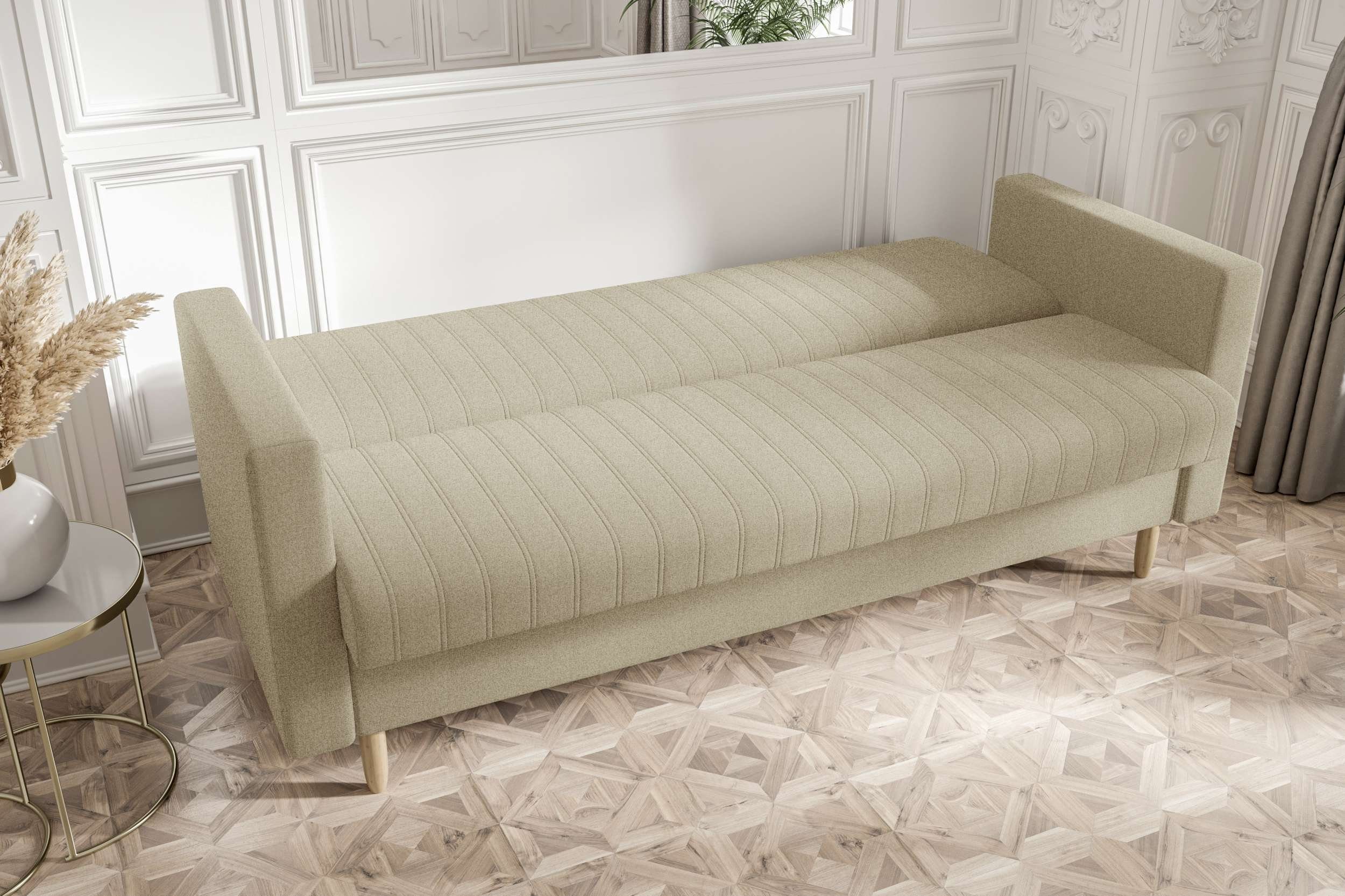mit Sofa, Schlafsofa, Sitzkomfort, Modern Bettkasten, Design Stylefy Bettfunktion, Melisa, mit 3-Sitzer