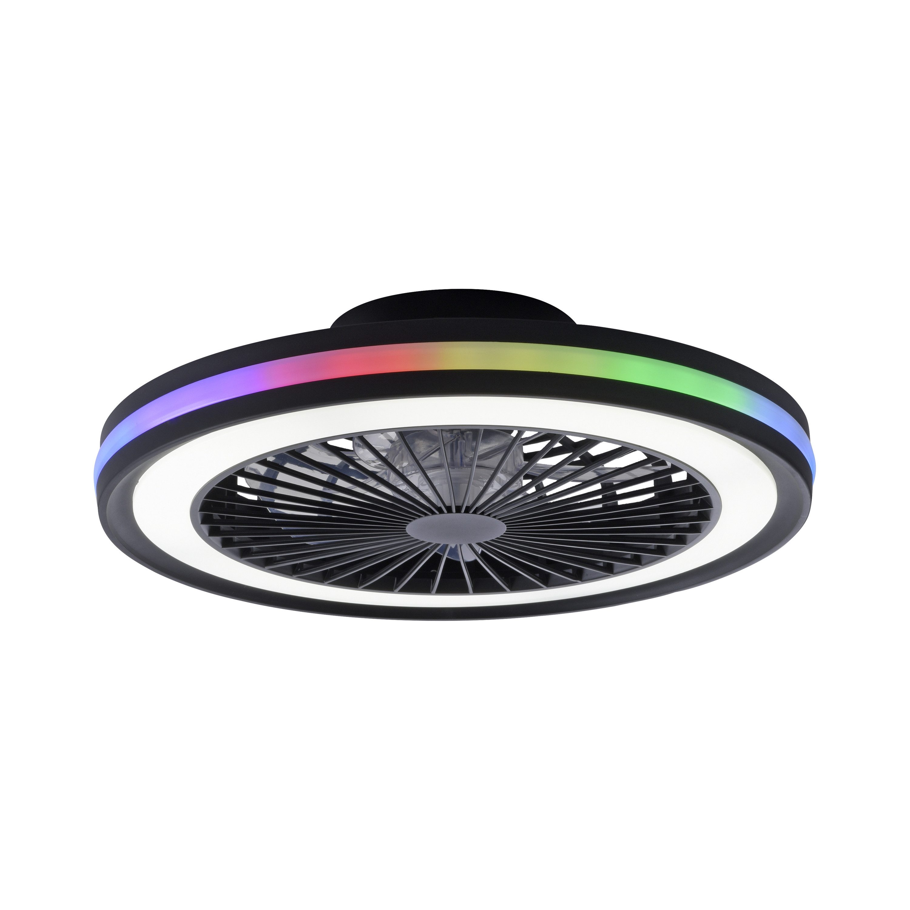 JUST LIGHT LED Deckenleuchte LED Deckenventilator BRANDON, Bedienbar Fernbedienung, 1 x LED-Board/ 36Watt, warmweiß, warmweiß - kaltweiß Deckenventilator Fernbedienung