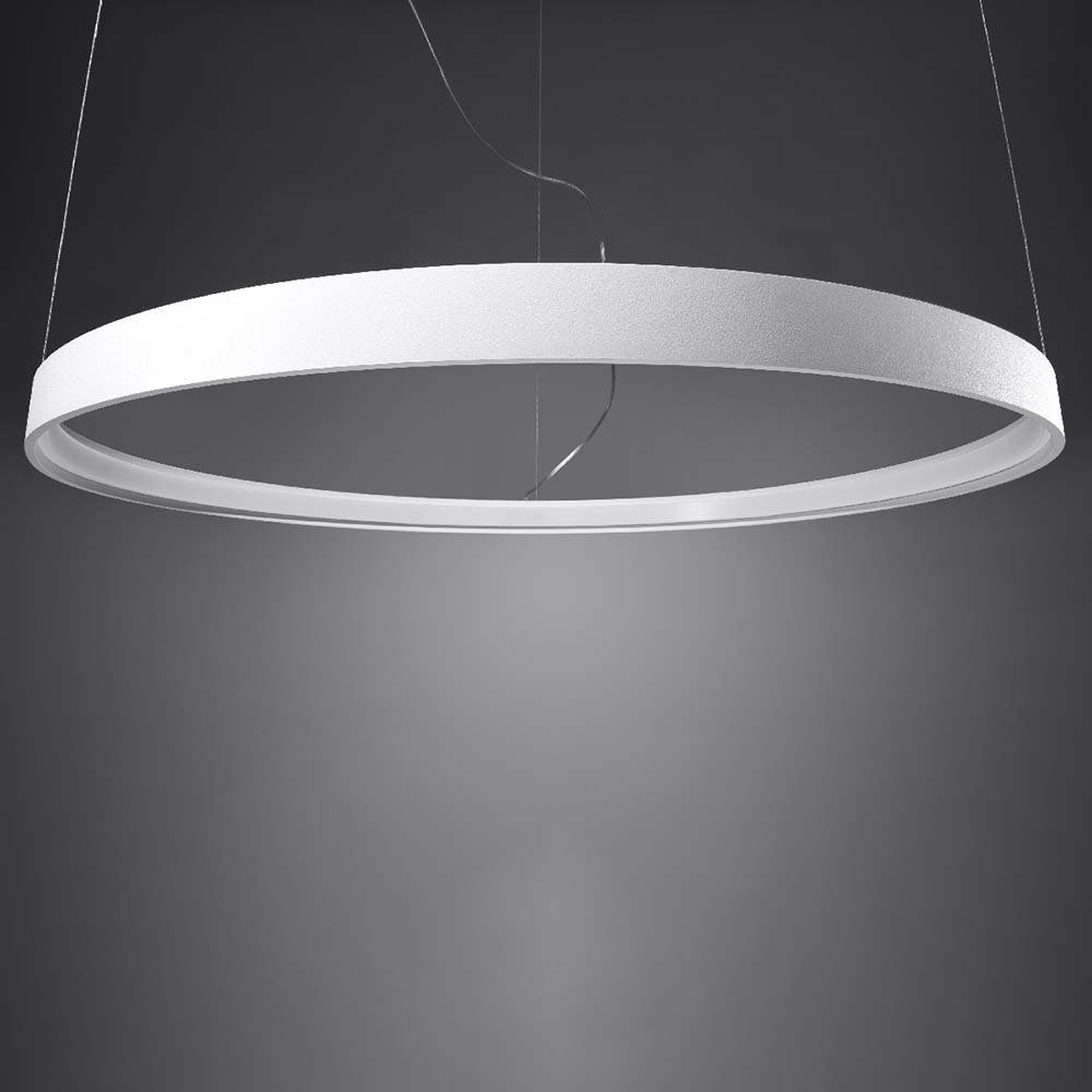 Pendelleuchte LED Hängelampe fest schwarz etc-shop Neutralweiß, LED LED-Leuchtmittel Wohnzimmerleuchte Ring Pendelleuchte, verbaut,