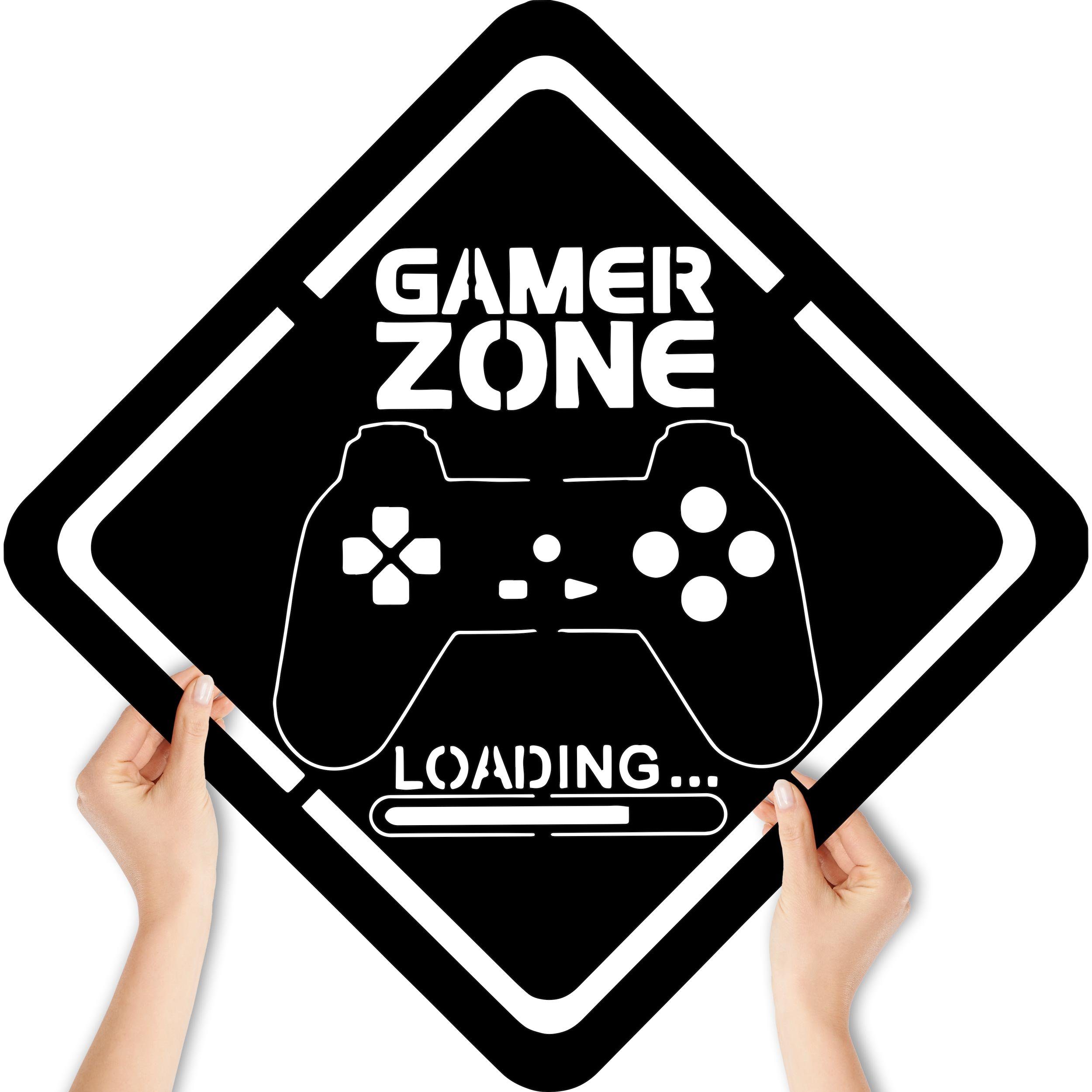 Namofactur LED Dekolicht RGB Farbwechsel Gamer Geschenk - Gamingzone Loading Wand Deko USB, LED fest integriert, Farbwechsler