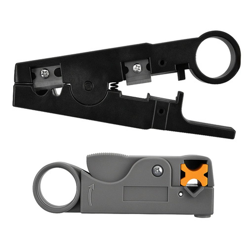 BIGSTREN Strommessgerät Kabeltester Netzwerk-Kit, Spar-Set, Toolkits, Komplettset inkl. Crimpzange (4/6/8P), Abisolierer, Pusher, uvm.