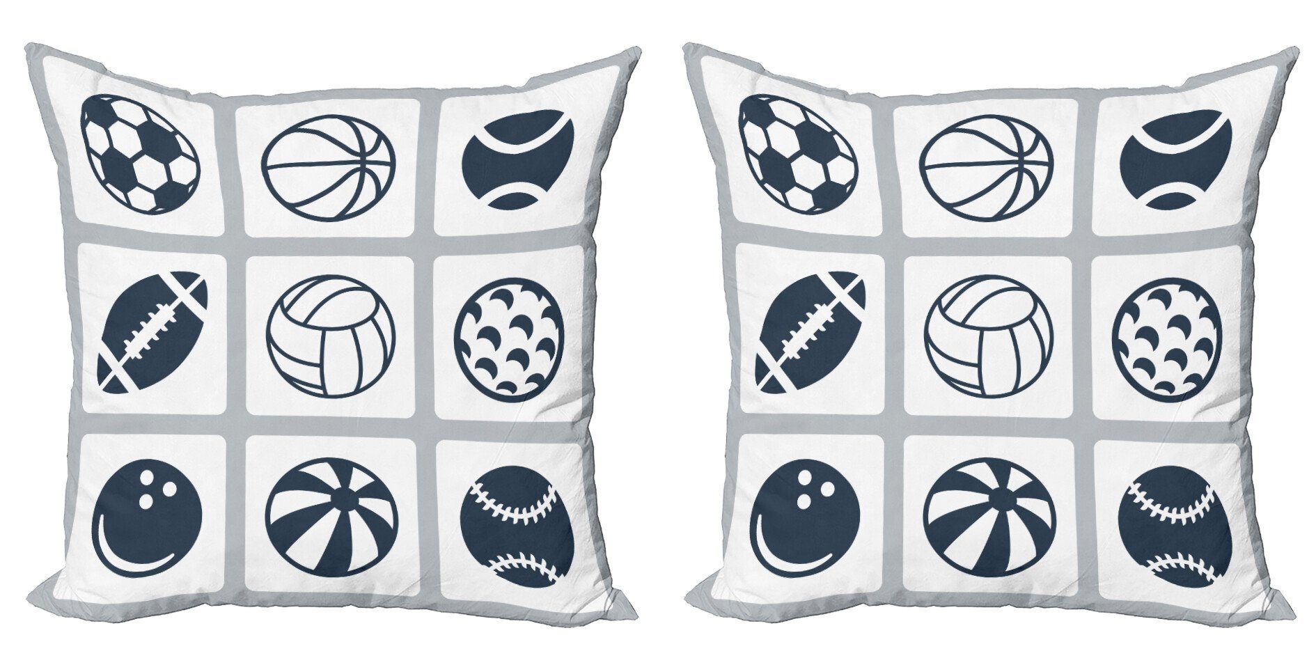 Kissenbezüge Modern Accent Doppelseitiger Digitaldruck, Abakuhaus (2 Stück), Hobbys Gitter wie Quadrate Ball