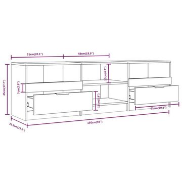 furnicato TV-Schrank Betongrau 150x33,5x45 cm Holzwerkstoff