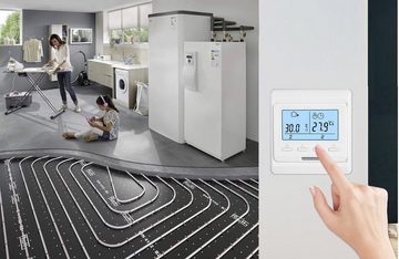 SG Smart Services Fußbodenheizung Regler für Elektrische Fußbodenheizung 16A mit Temperatursensor, Einfache Bedienung und extreme Übersicht