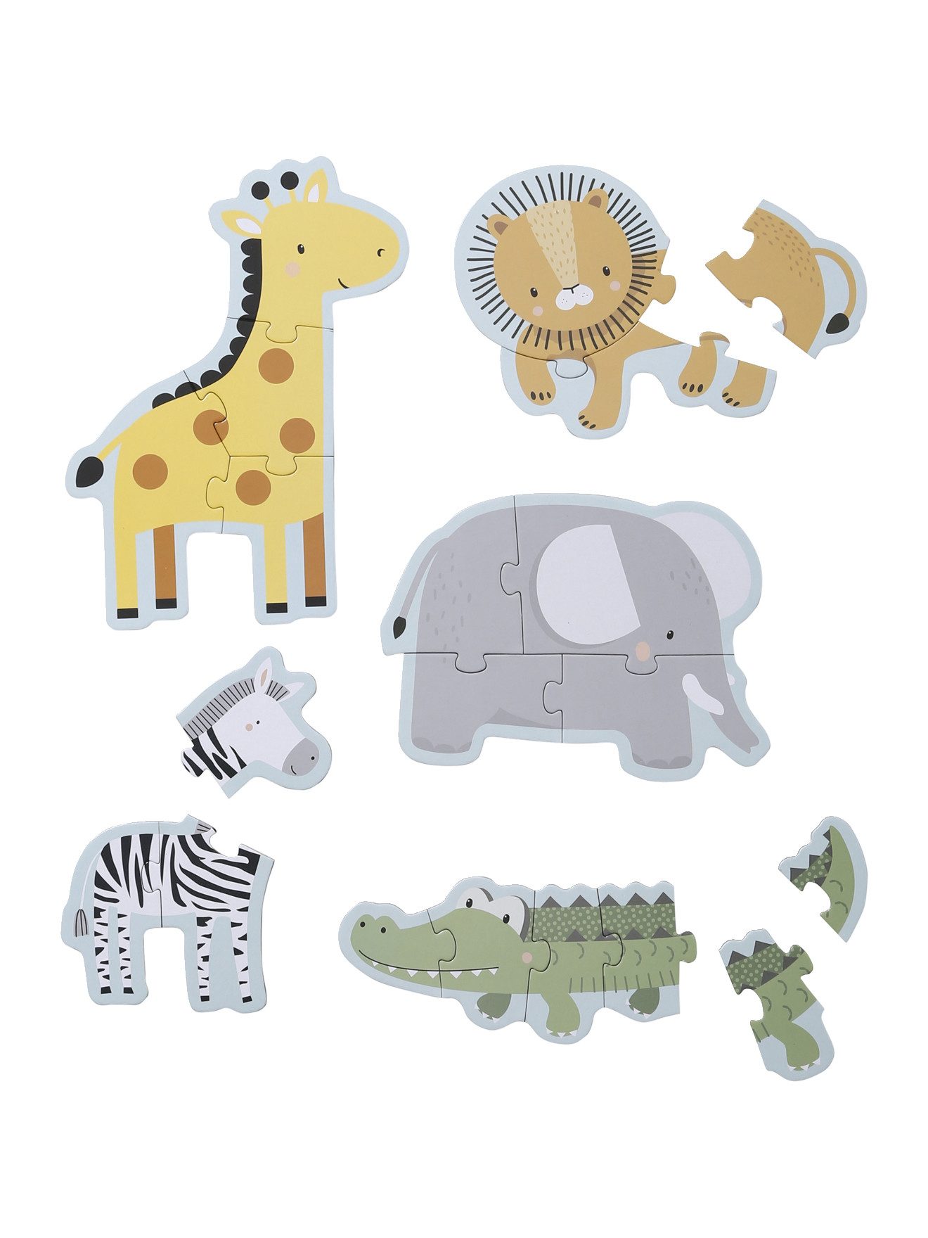 vertbaudet Puzzle 5er-Set Lernpuzzles TANSANIA, 3-6 Teile, Puzzleteile günstig online kaufen