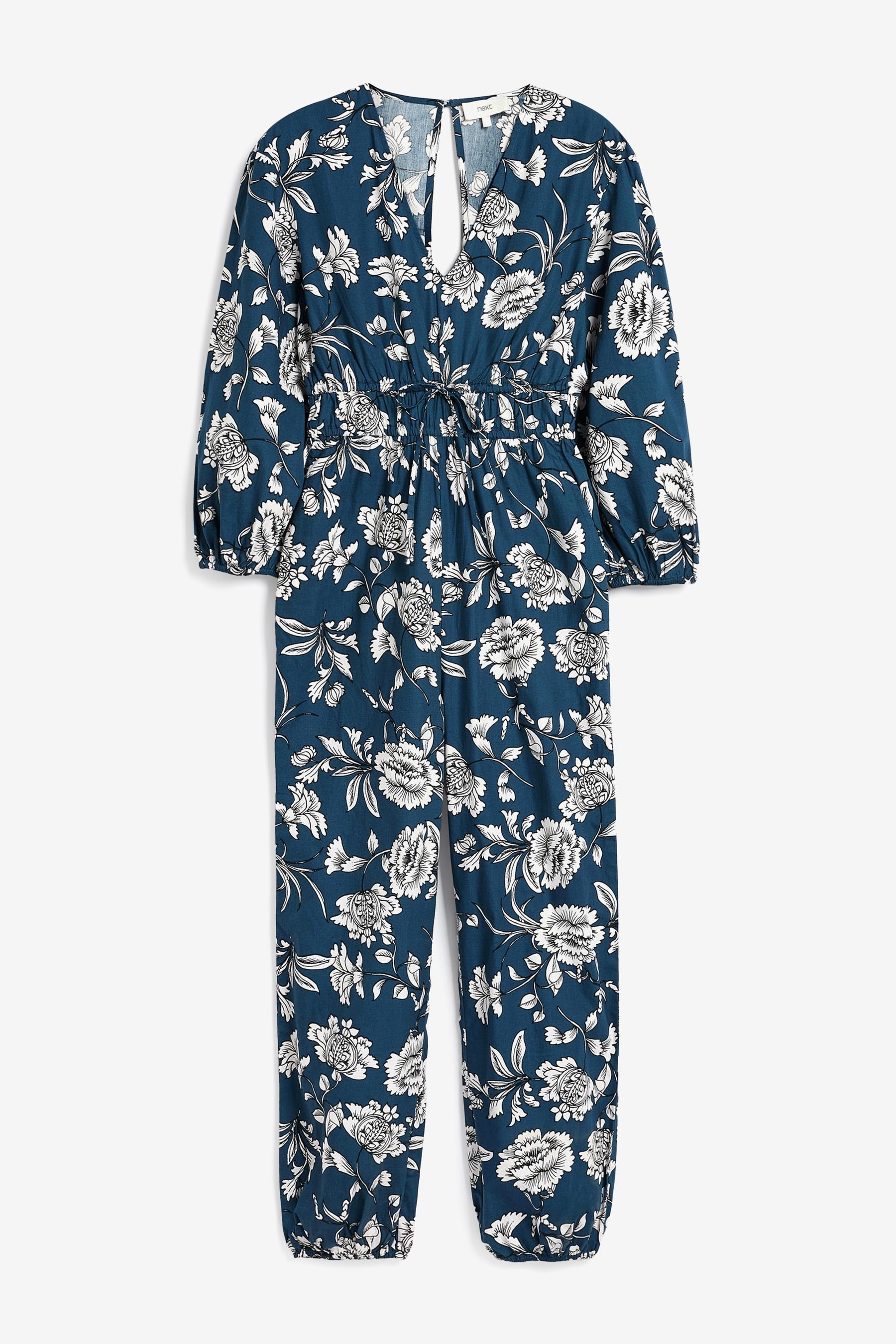 Next Jumpsuit Geblümter Jumpsuit mit Kordelzug günstig online kaufen