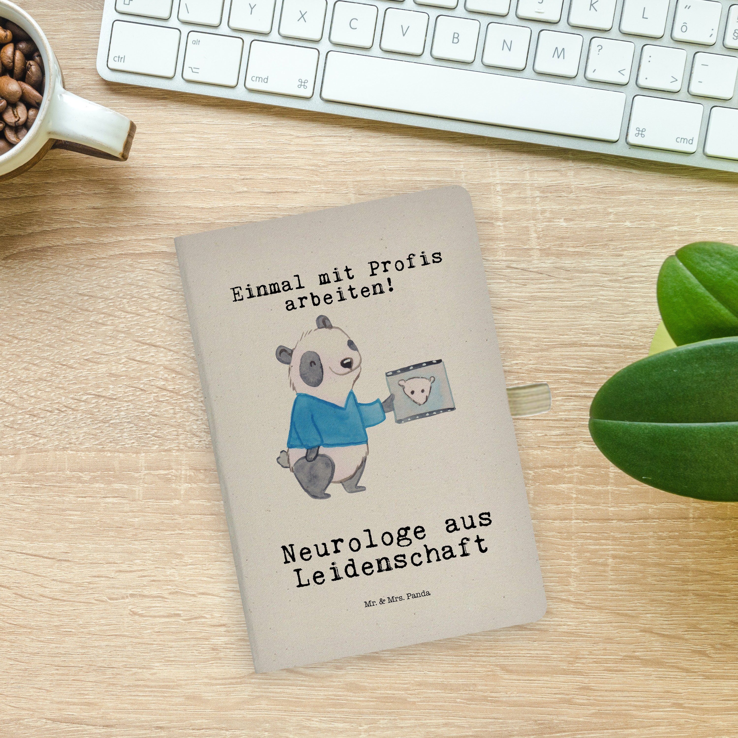 Mr. & Mrs. Panda Neurologe & Journal, Panda Ausbild - Mrs. Geschenk, Transparent Mr. Notizbuch - Leidenschaft aus
