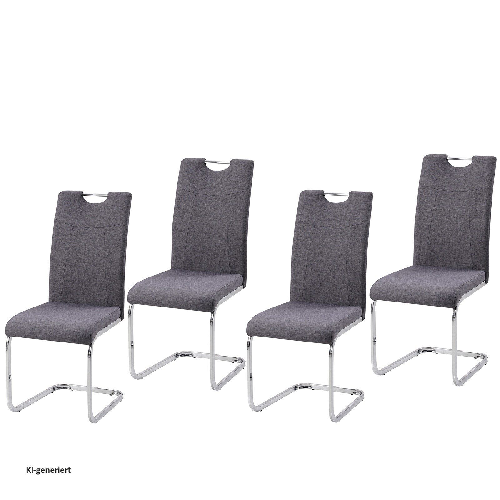 HTI-Line Freischwinger Schwingstuhl KellyC Grau 4er (Set, 4 St), Freischwinger Esszimmerstuhl – Bild 2 von 4