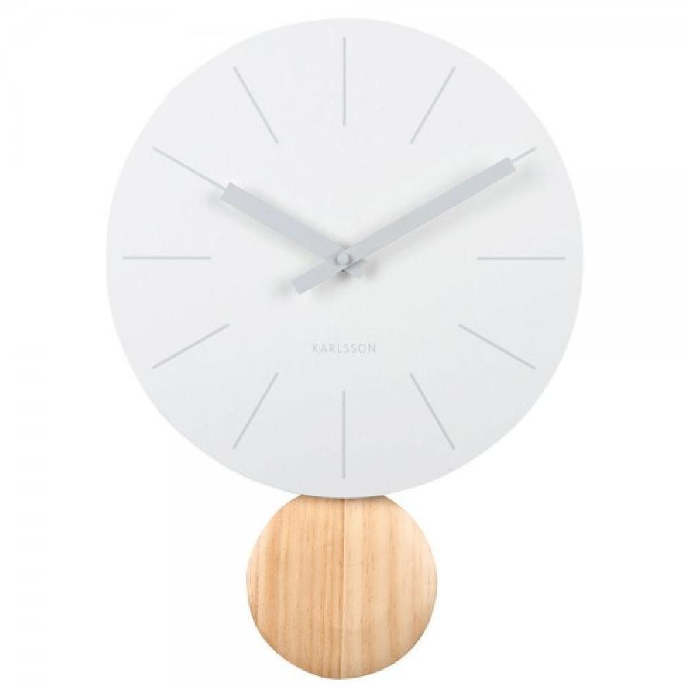 Karlsson Uhr Wanduhr Pendeluhr Arlo Pendulum Mattweiß