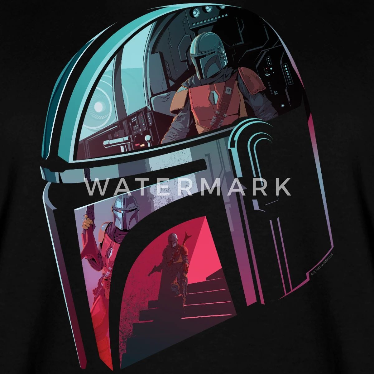 Spreadshirt T-Shirt Star Wars: Mandalorian Verspiegelter Helm Relaxed Fit Unisex T-Shirt (1-tlg)