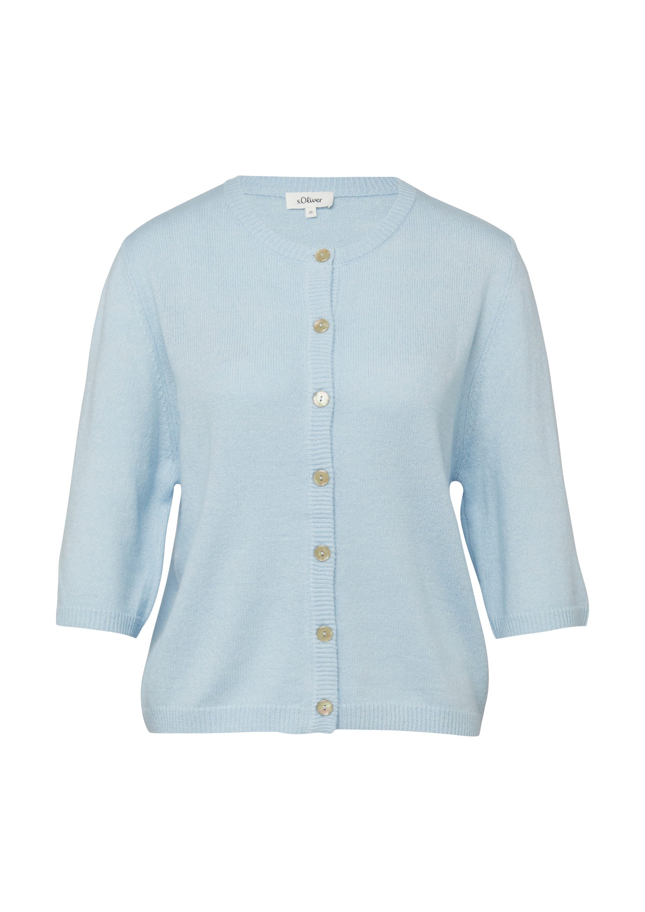 s.Oliver Cardigan Strickjacke Strickjacke aus Alpaka-Mix mit Halbarm