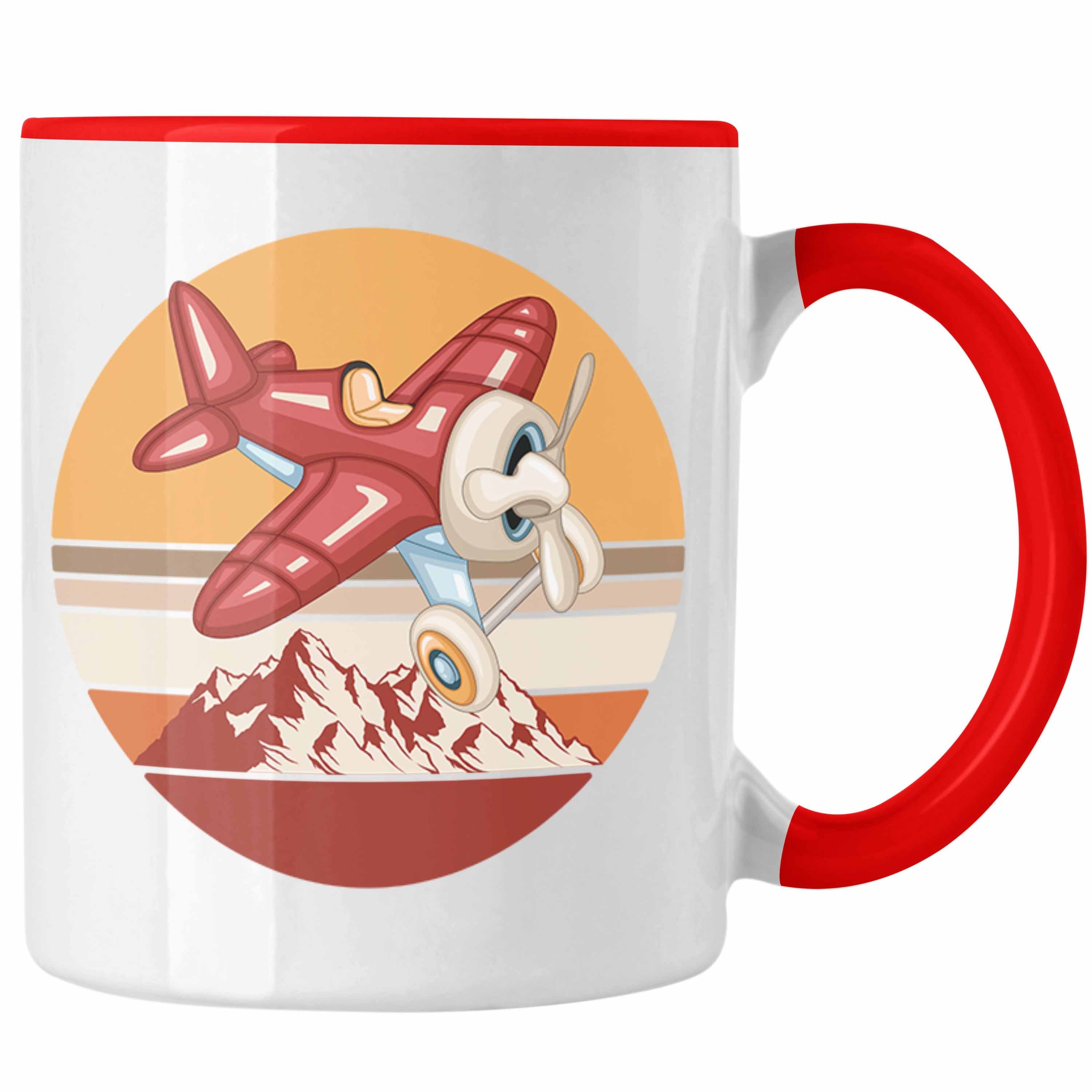 Trendation Tasse Segelflieger Tasse Geschenk Segelflieger Rot | Tassen