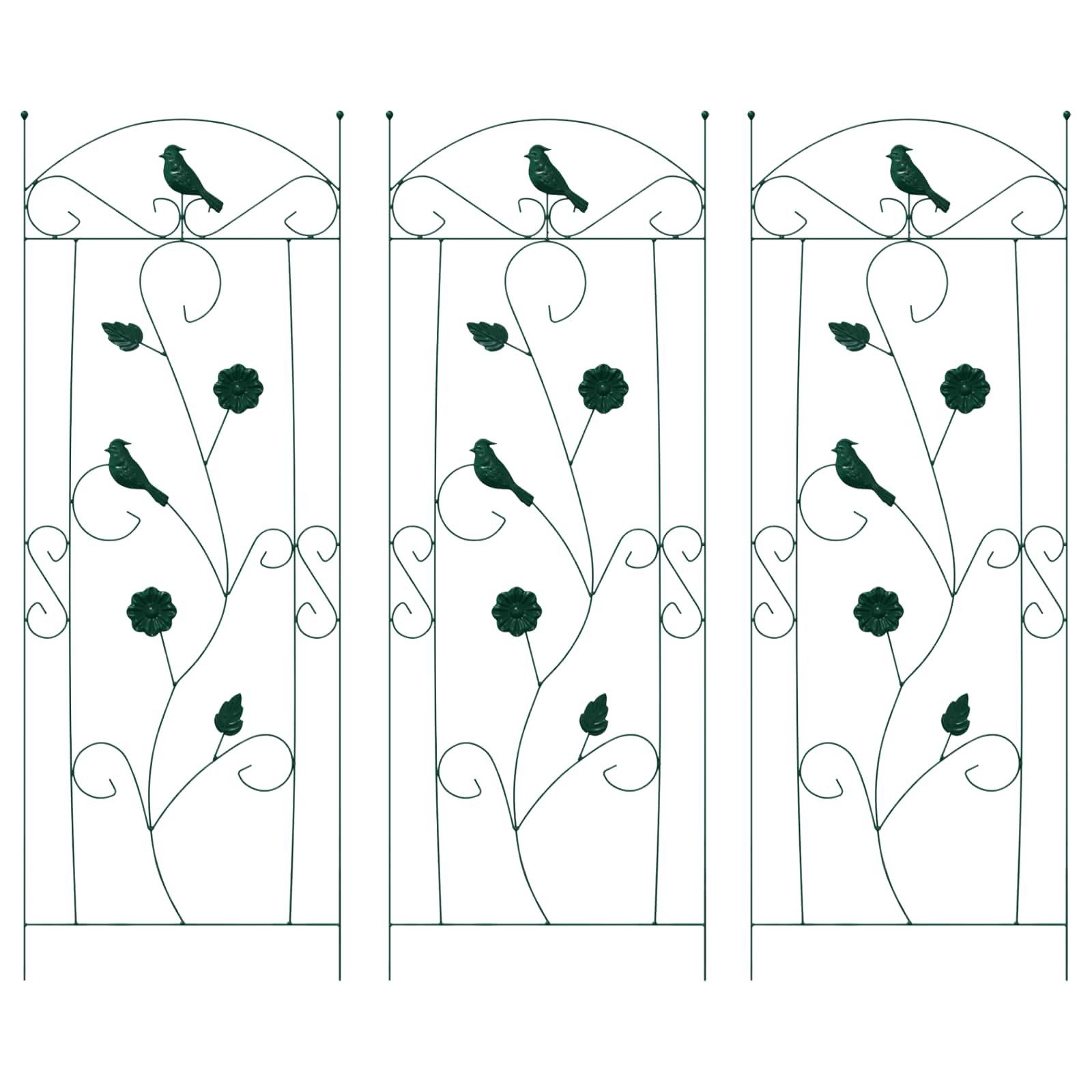 vidaXL Rankgitter 110 x 40 cm Rankhilfe Rankgitter Gartenzaun Spalier 3 pcs Grün 112x40