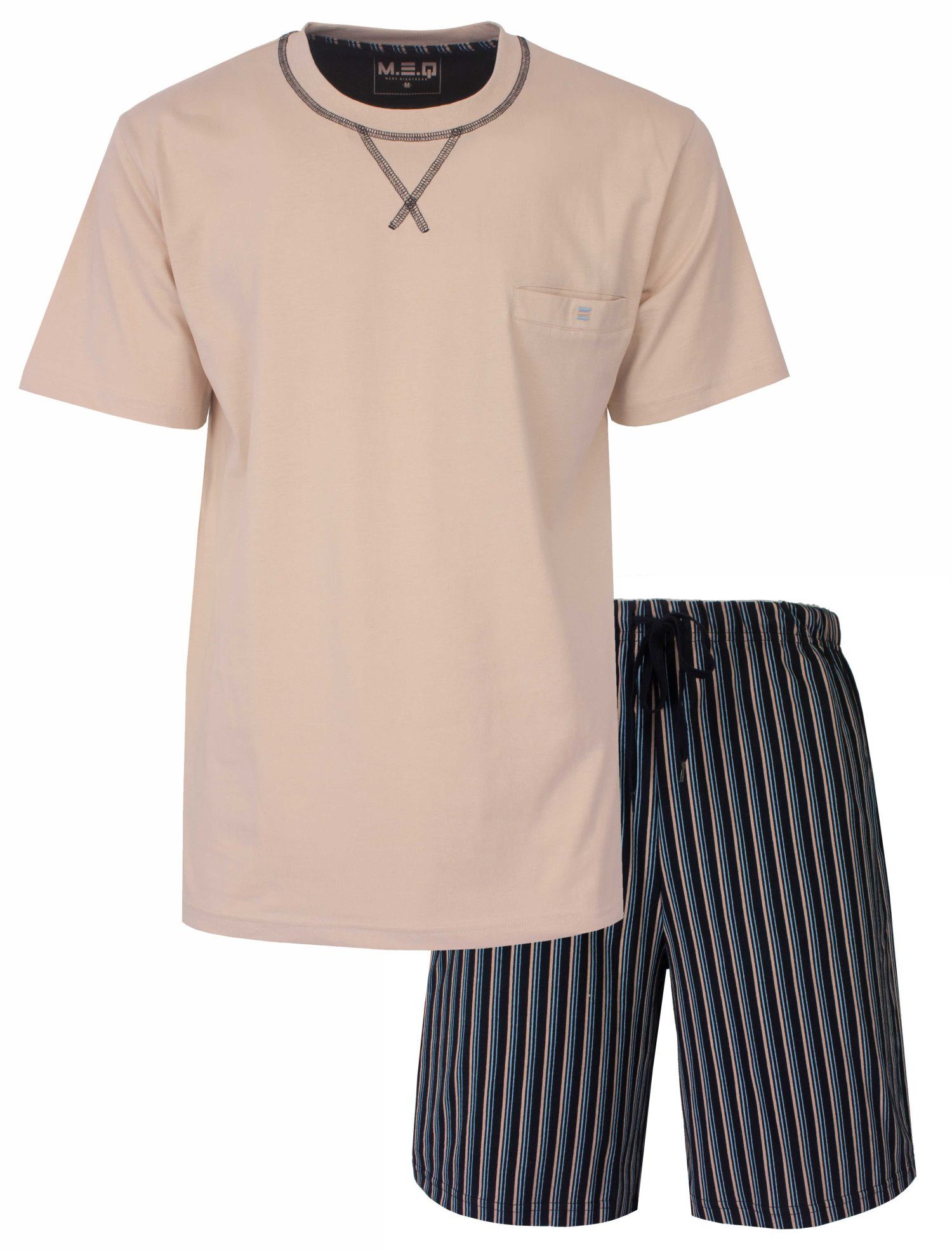 M.E.Q. Shorty Herren Pyjama kurz (2 tlg) Baumwolle