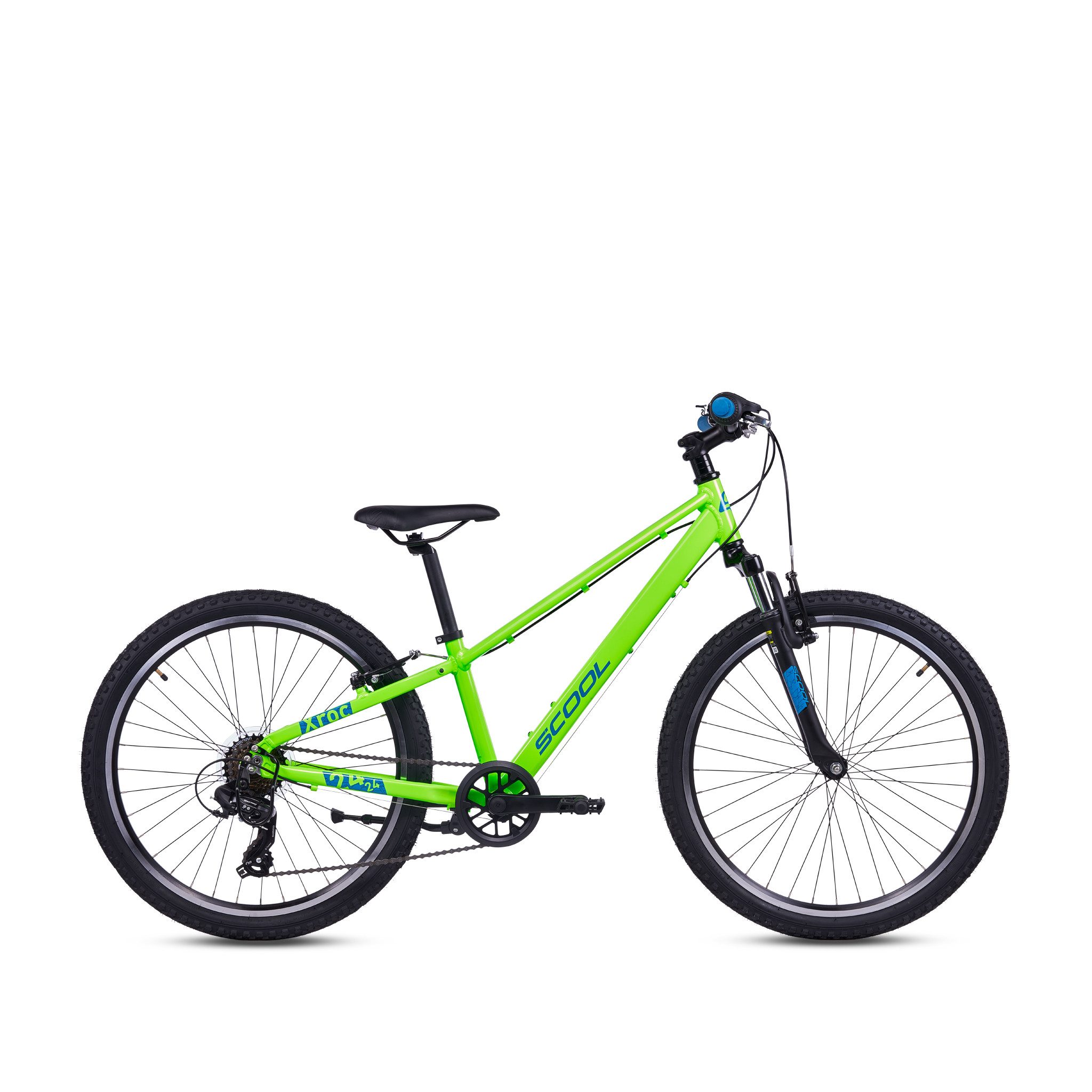 S’COOL Jugendfahrrad S'COOL Xroc Pro 24-K7 Neon Green/Ocean, 7 Gang Shimano, Kettenschaltung