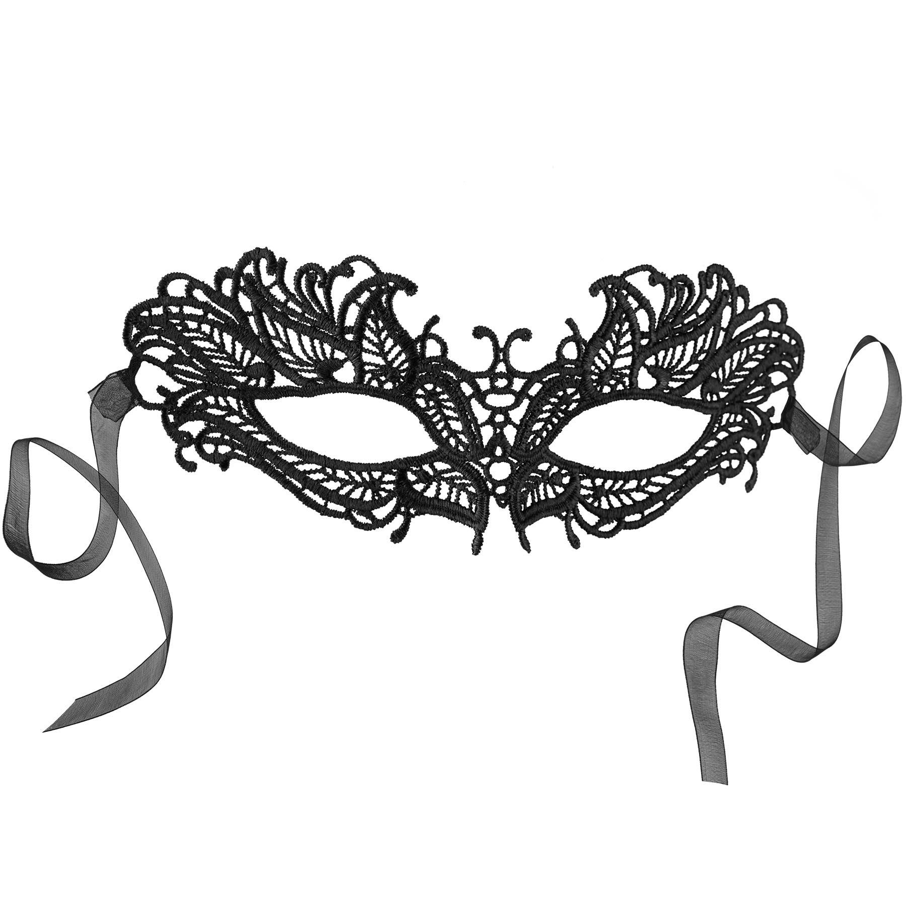 Kostüm Schwarze Spitzenmaske Schmetterling