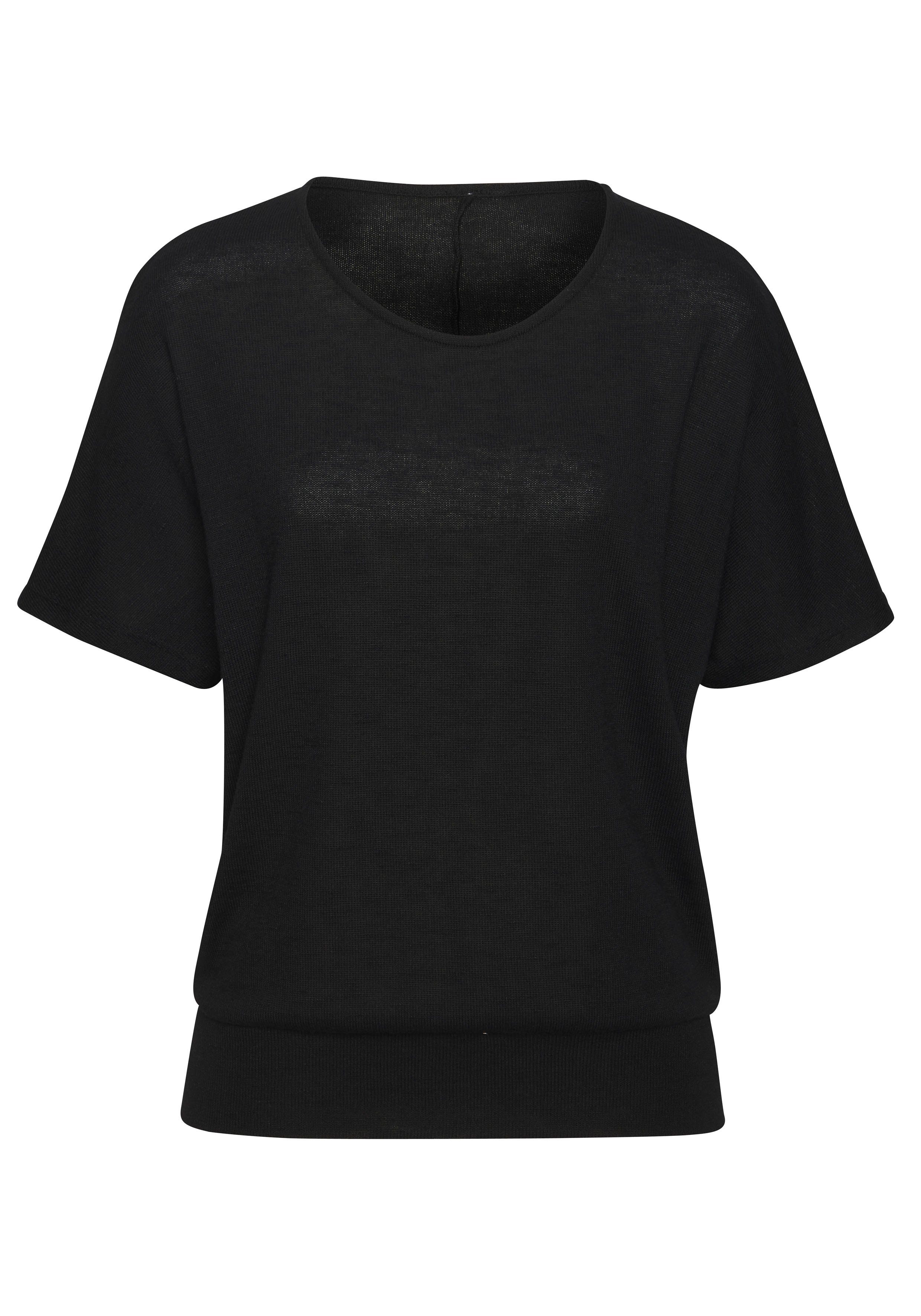 Vivance Kurzarmshirt "mit breitem Bund", aus weichem Viskose-Feinstrick günstig online kaufen