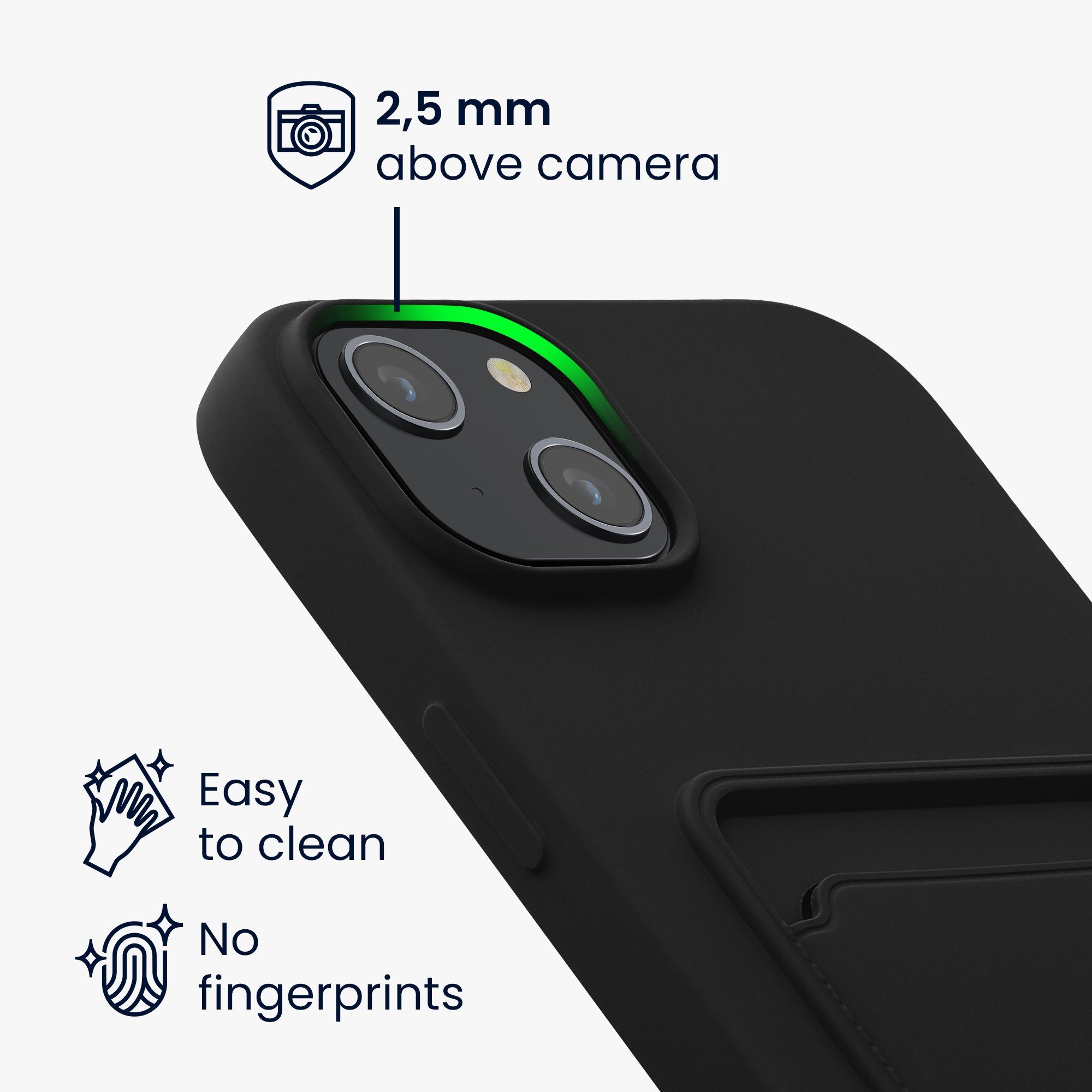 kwmobile Handyhülle Hülle für Apple iPhone 14 Plus, Handyhülle mit Fach für Karten - Handy Cover Case