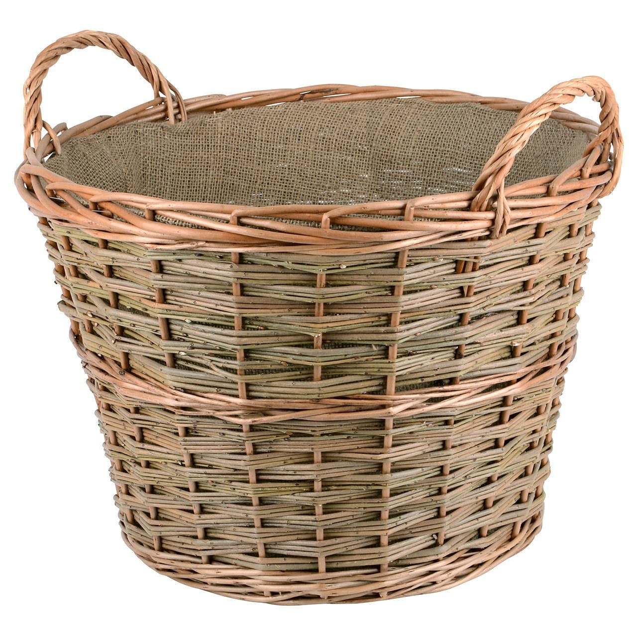 UNUS HOME Kaminholzkorb Korb Weide mit 2 Griffen gefüttert Ø45 (1 St) günstig online kaufen