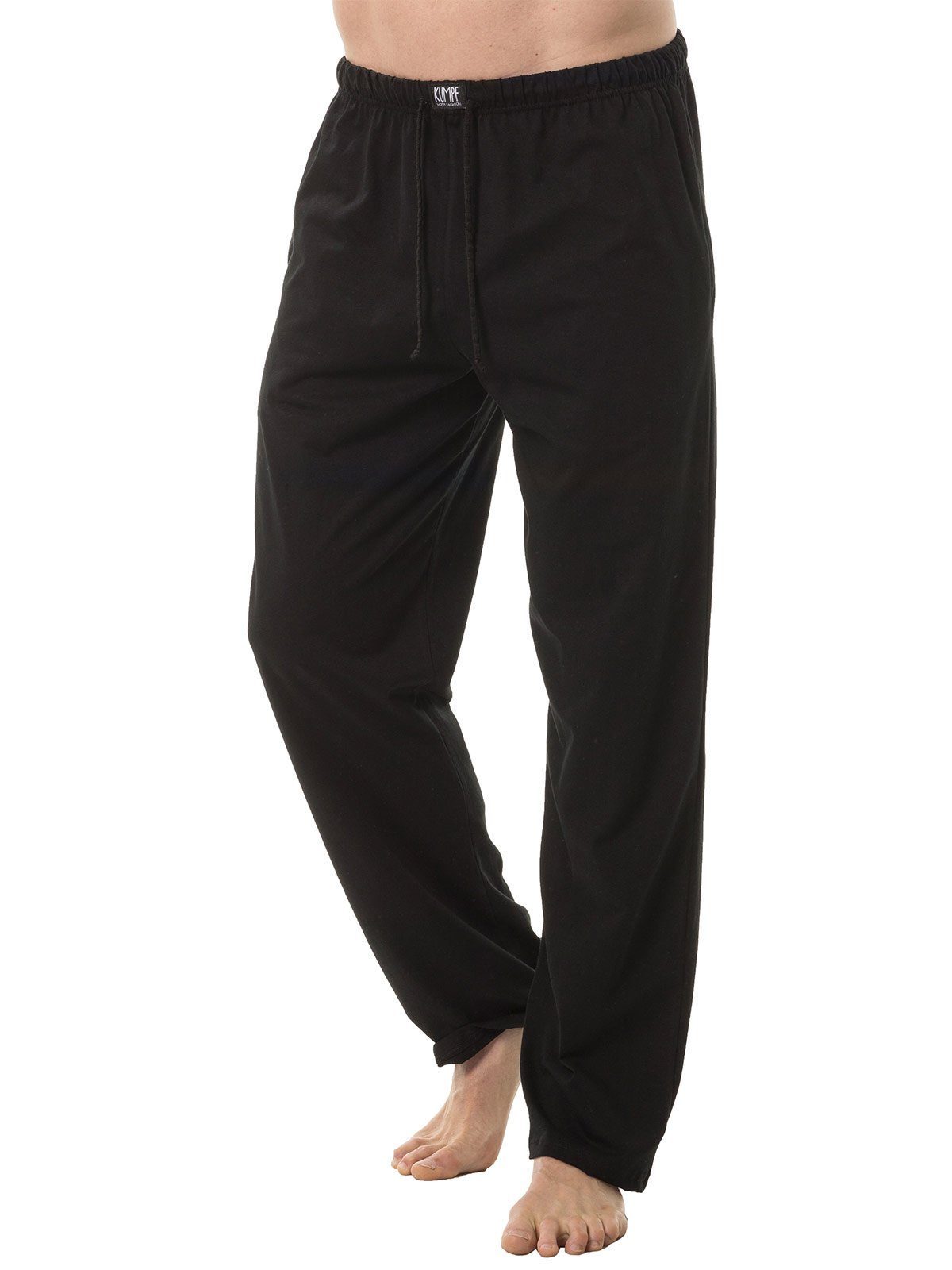 Markenqualität Loungehose Cotton Herren hohe Bio 1-tlg) KUMPF schwarz (Stück, Pyjamahose