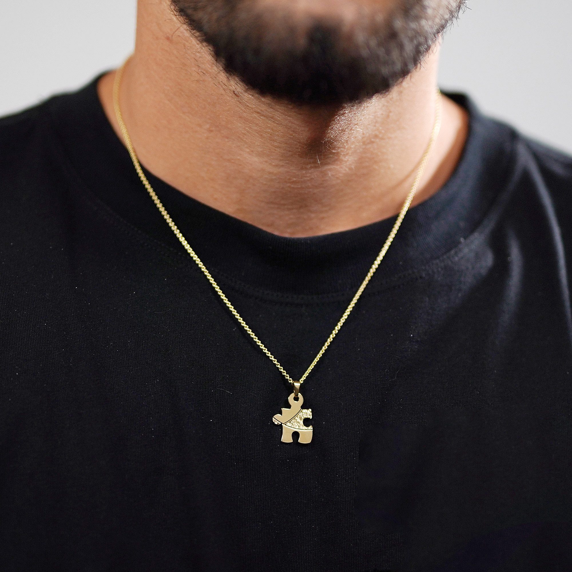 trendor Kette mit Anhänger Partner Set Gold auf Silber + 2