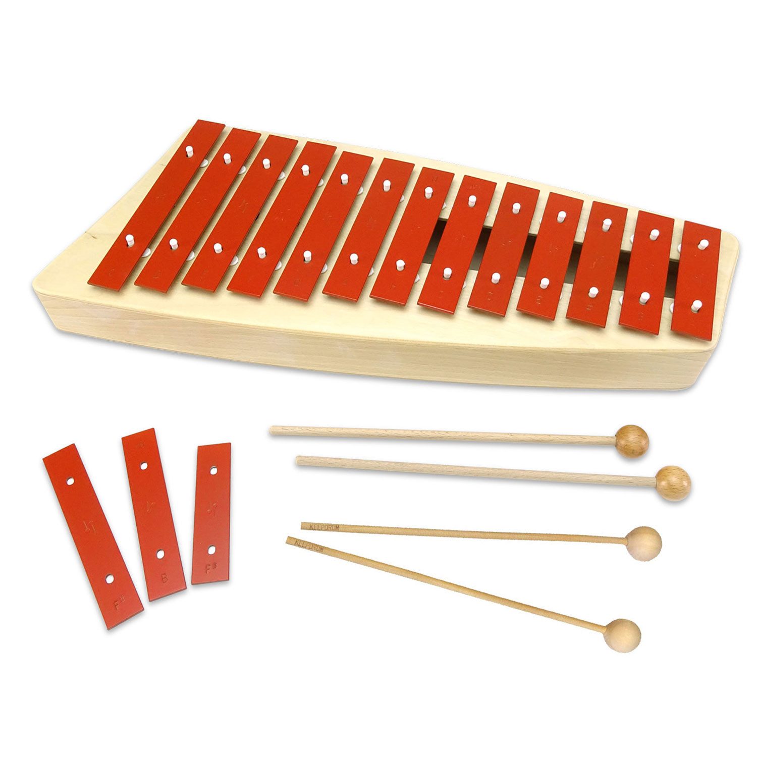 SONOR Glockenspiel Sonor Glockenspiel NG-11 mit Schlägel,Glockenspiel, 2 Schlägel,1 extra Paar keepdrum Holzkopf-Schlägel , Vorteils-Set mit Extra Schlegel