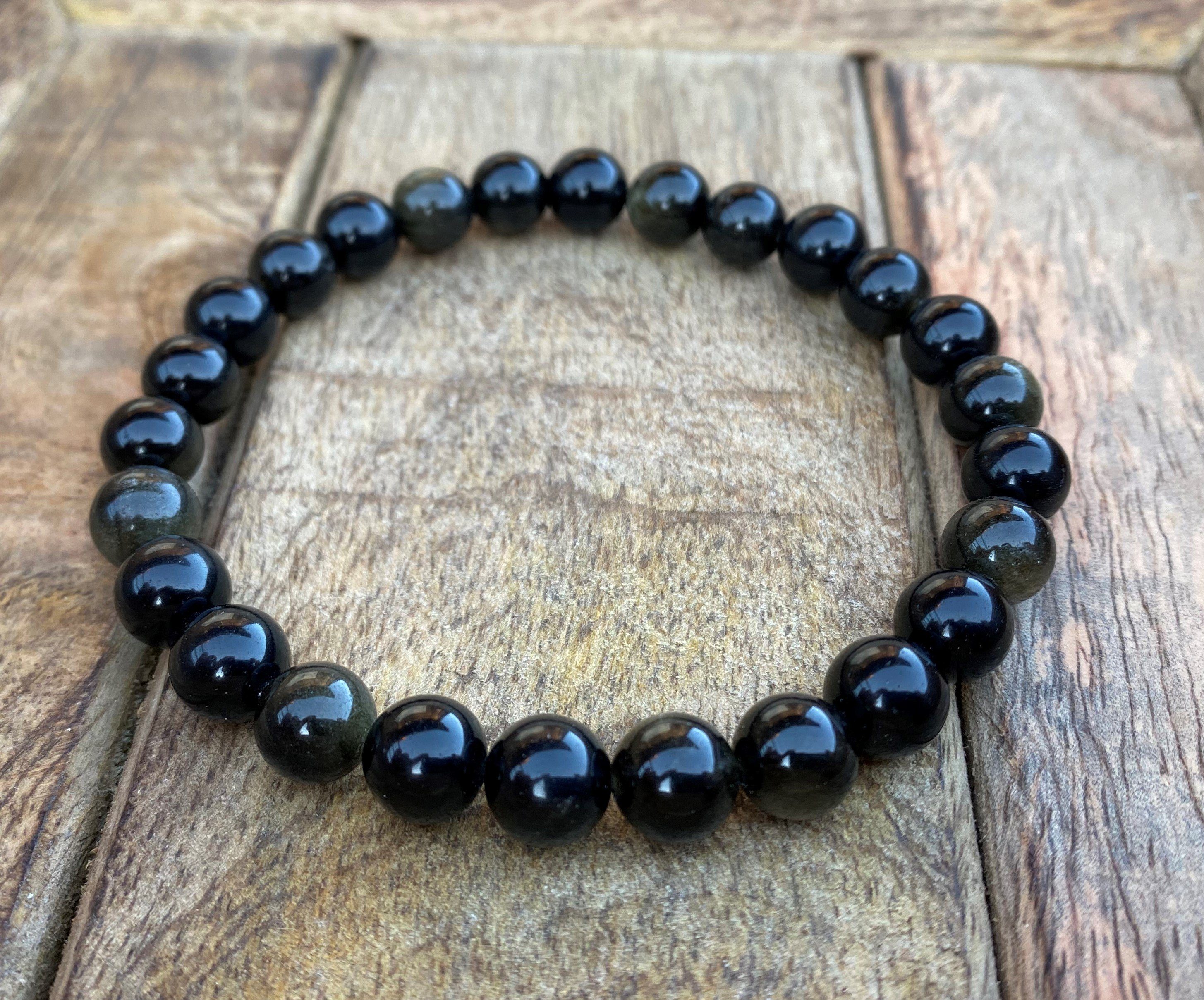 NAHLE Armband Naturstein Golden Obsidian Perlenarmband, elastisches Band günstig online kaufen