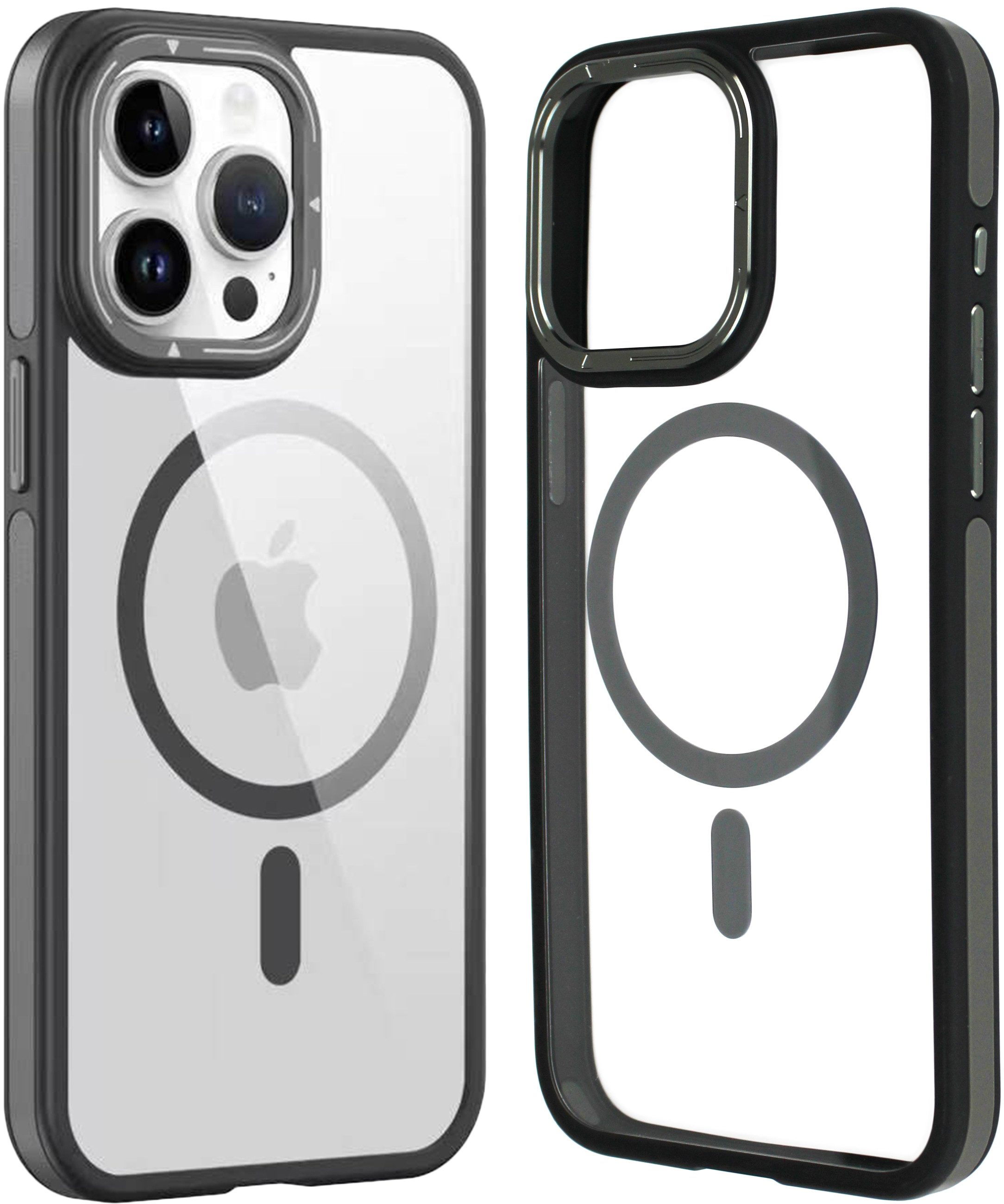 Wörleonline Handyhülle für Apple iPhone 15 Pro Max Hülle, Transparente Schutzhülle mit TPU-Rahmen, MagSafe kompatible Handyhülle