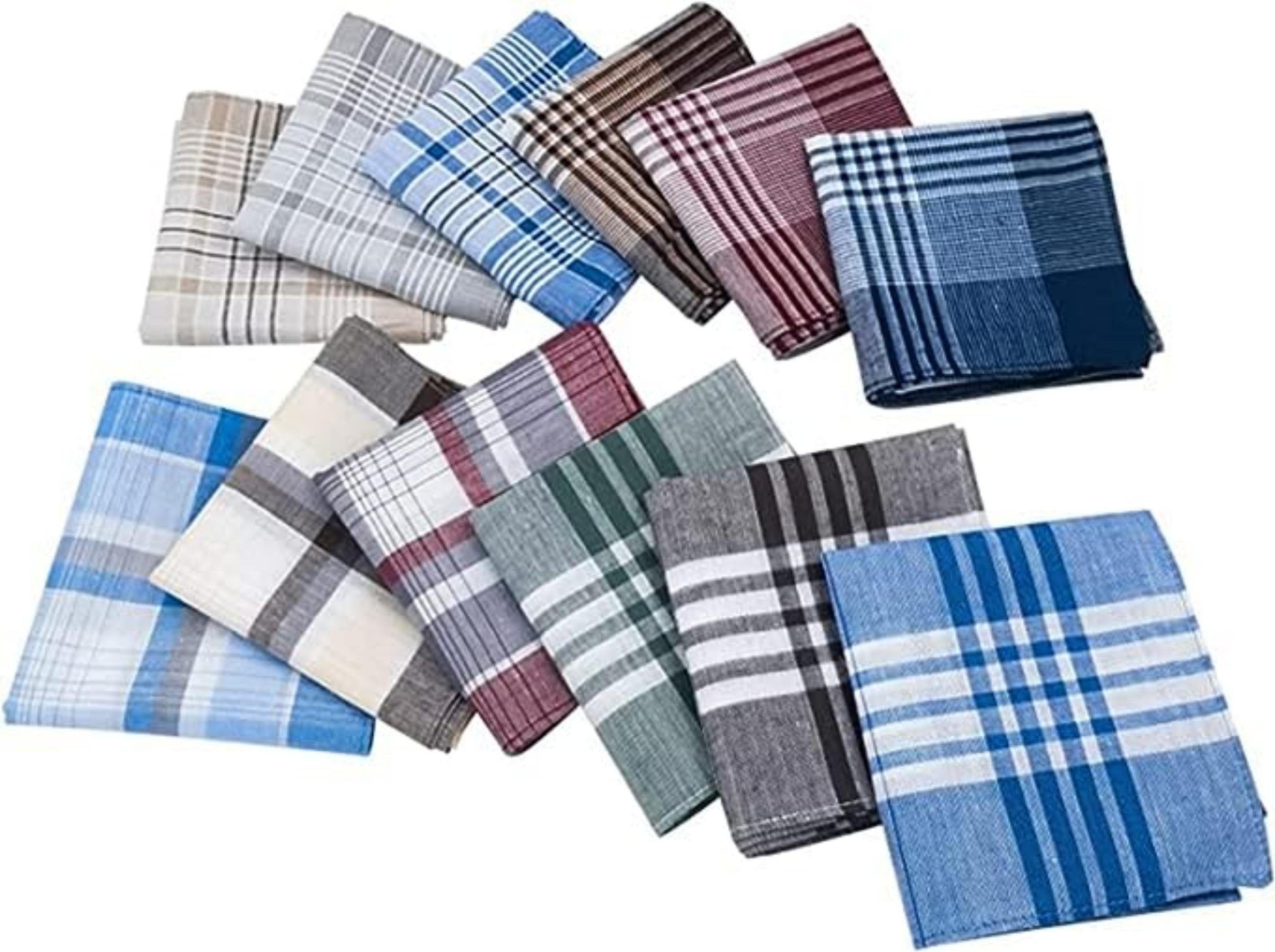 Coonoor Taschentuch 12 Stück Herren Stoff Taschentücher Set Größe 40x40 cm, (12-St)