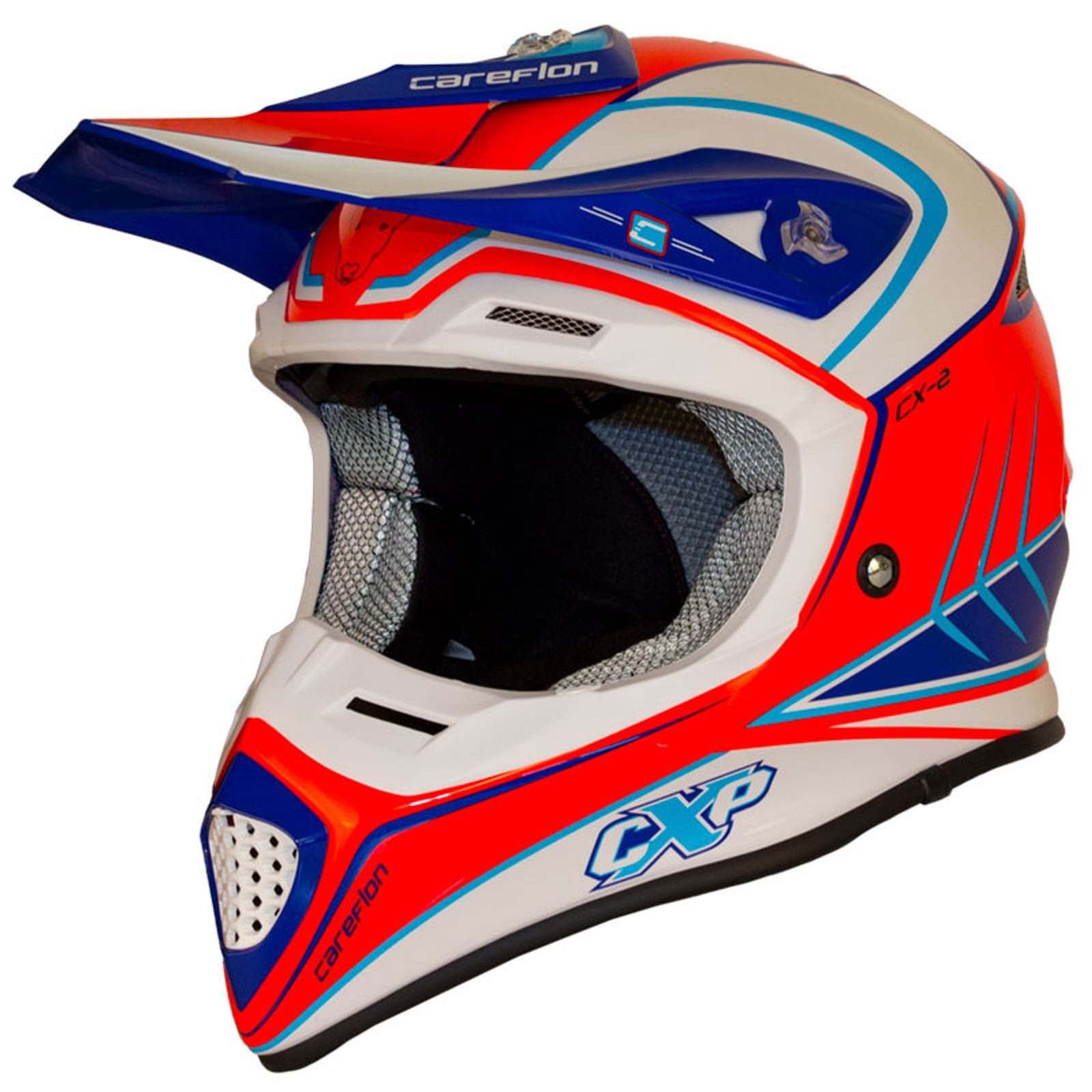 Motocrosshelm CX-2 Careflon Crosshelm Fiberglass MX Enduro Helm Motorradhelm