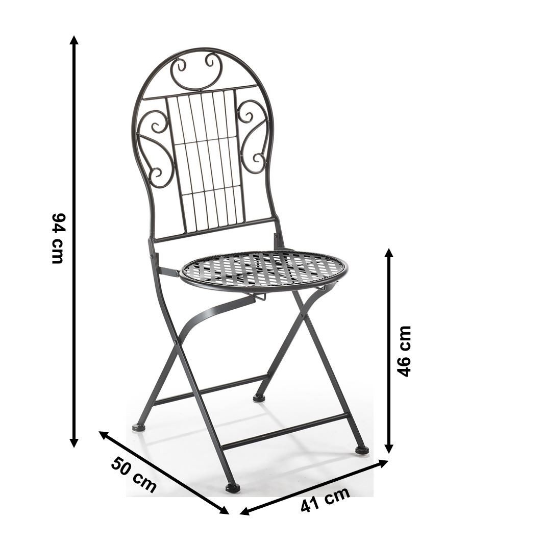 Kobolo 4-Fußstuhl Gartenstuhl Metallstuhl Klappstuhl Metall schwarz (zusamm günstig online kaufen