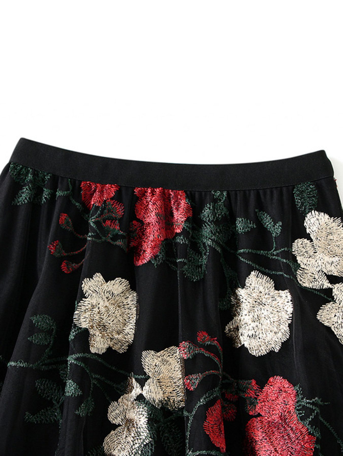 DEBAIJIA Meshrock Damen Mesh rock A-Linien-Plissee, elastischer, mit hoher Taille