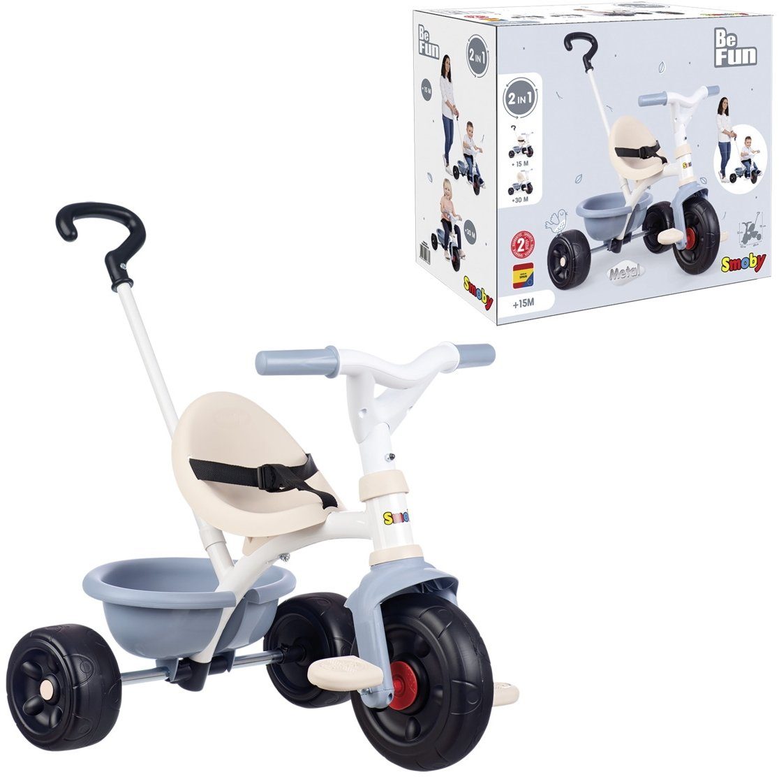 Smoby Dreirad Outdoor Spielzeug Fahrzeug Dreirad Be Fun blau 7600740336