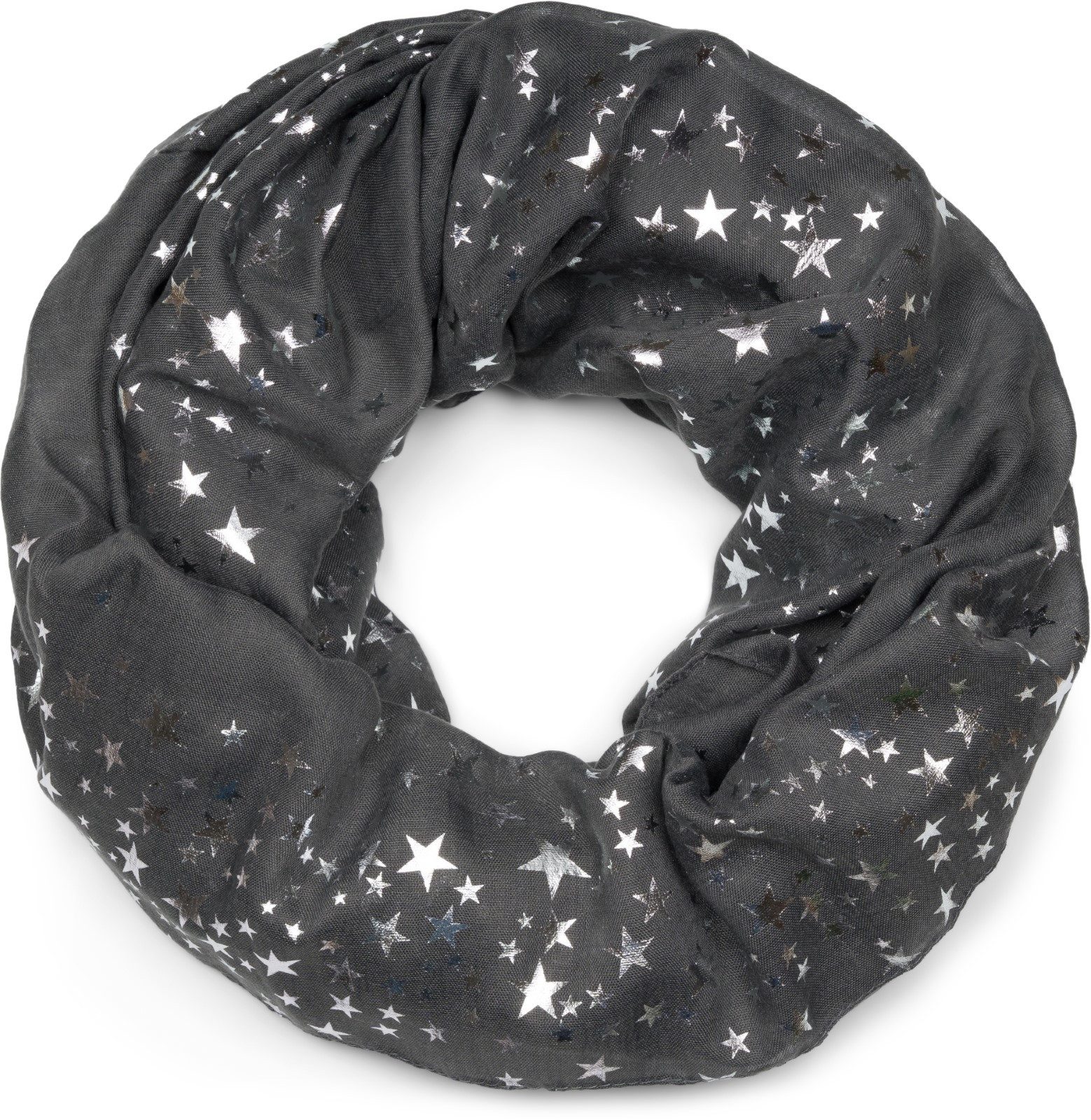styleBREAKER Loop Loop Schal mit Metallic Sterne Print, (1-St) günstig online kaufen