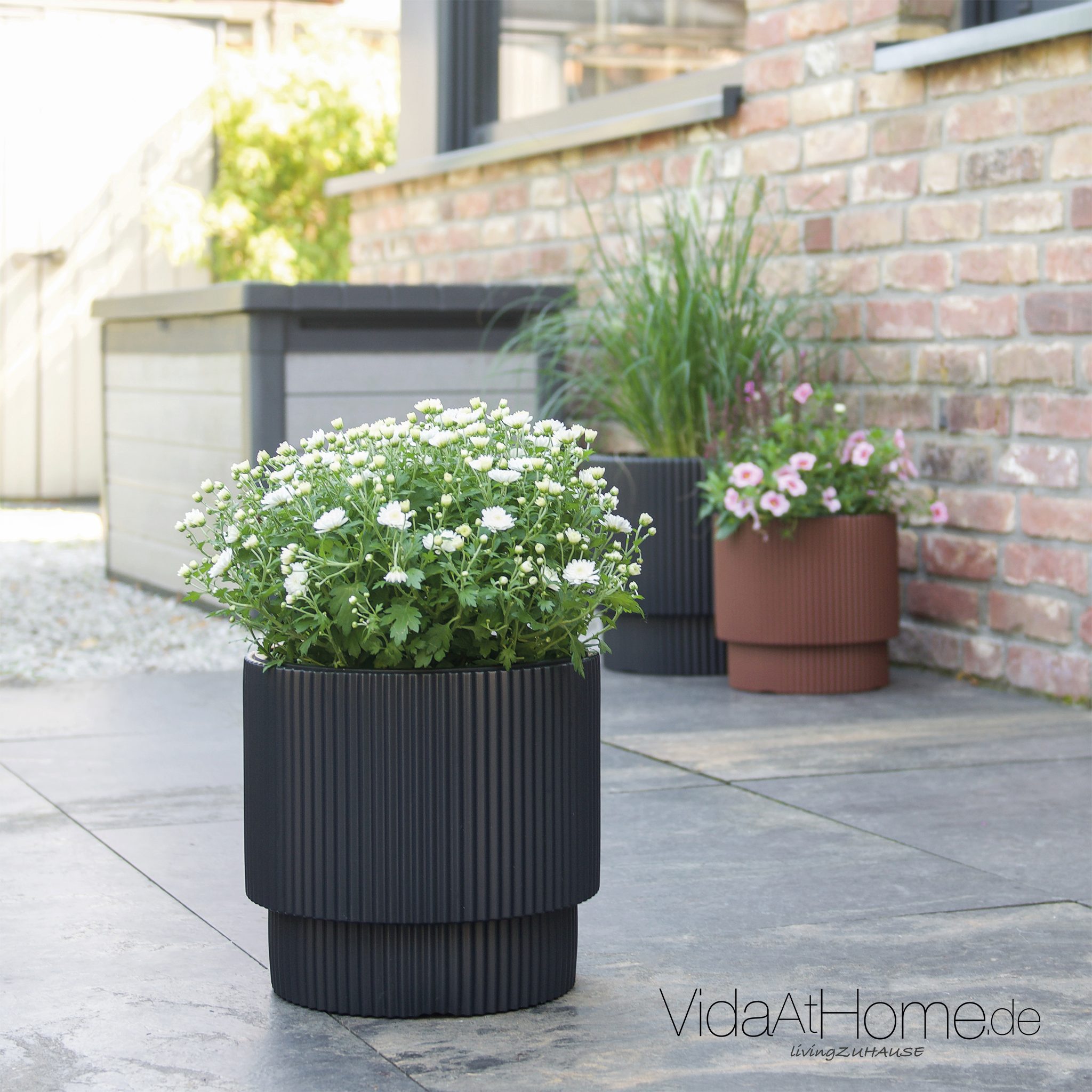 VidaAtHome.de Blumentopf Design-Pflanzgefäß IVY ø 30er, Modernes Rillendesi günstig online kaufen