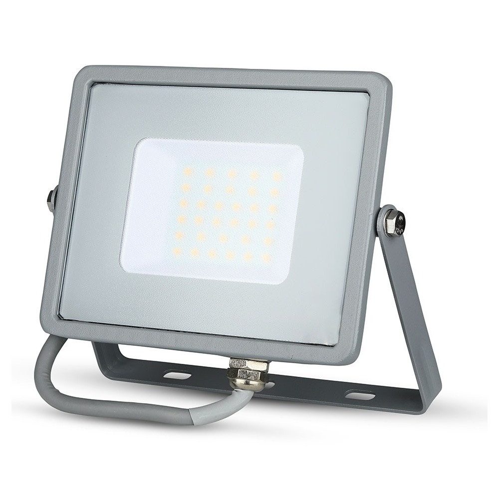 V-TAC LED Flutlichtstrahler, LED-Leuchtmittel fest verbaut, Kaltweiß, Tageslichtweiß, LED Flutlicht Außenbereich Wandstrahler verstellbar IP65 L 17,8 cm