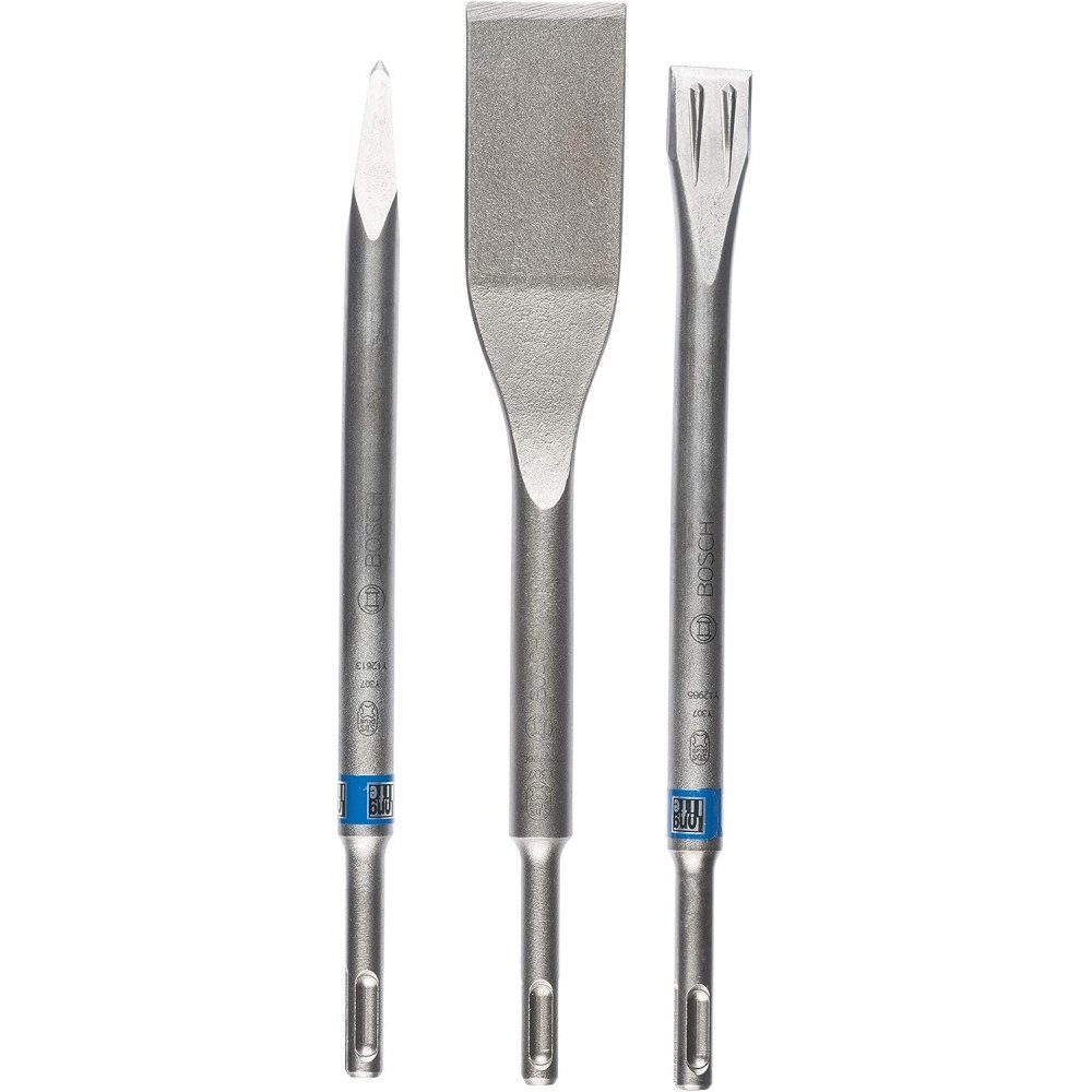 BOSCH Meißel-Set SDS-plus Long Life Set 3-teilig - Meißel-Satz - grau