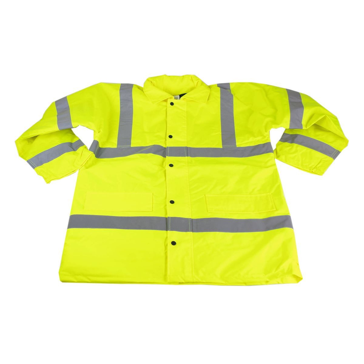 Haushalt International Warnweste Jacke in Signalgelb Warnjacke mit Reißverschluss und Kapuze Größe L (1-tlg) elastische Bünde