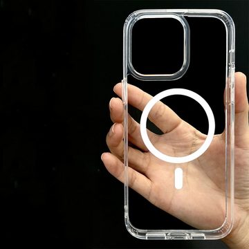 FELIXLEO Smartphone-Hülle Smartphone-Hüllen Apple iPhone 15 Pro Clear Case mit MagSafe ​​​​​​​