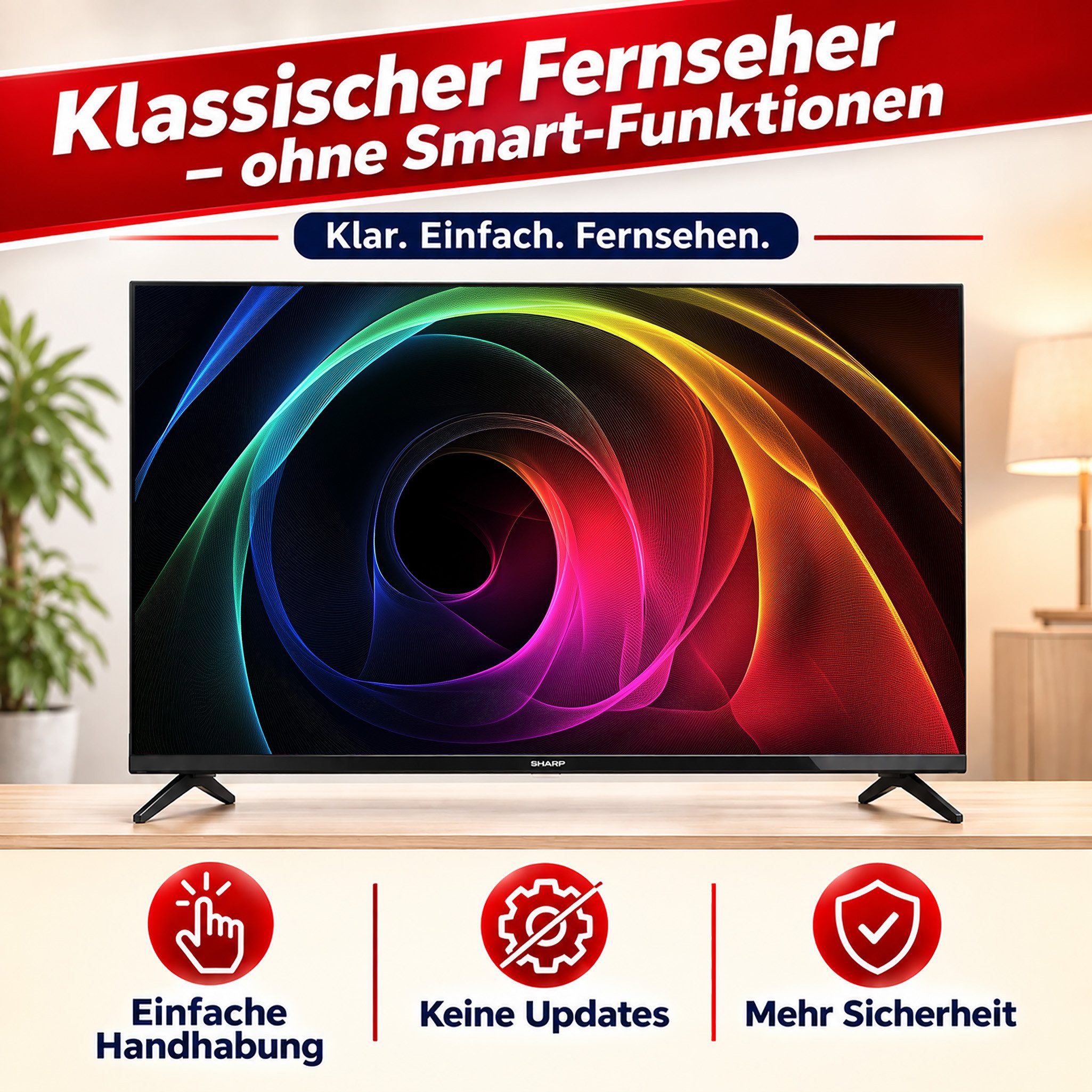 Sharp 40HA1705E LCD-LED Fernseher (101 cm/40 Zoll, Full HD, Full HD TV, Triple-Tuner, 3x HDMI / 2x USB)