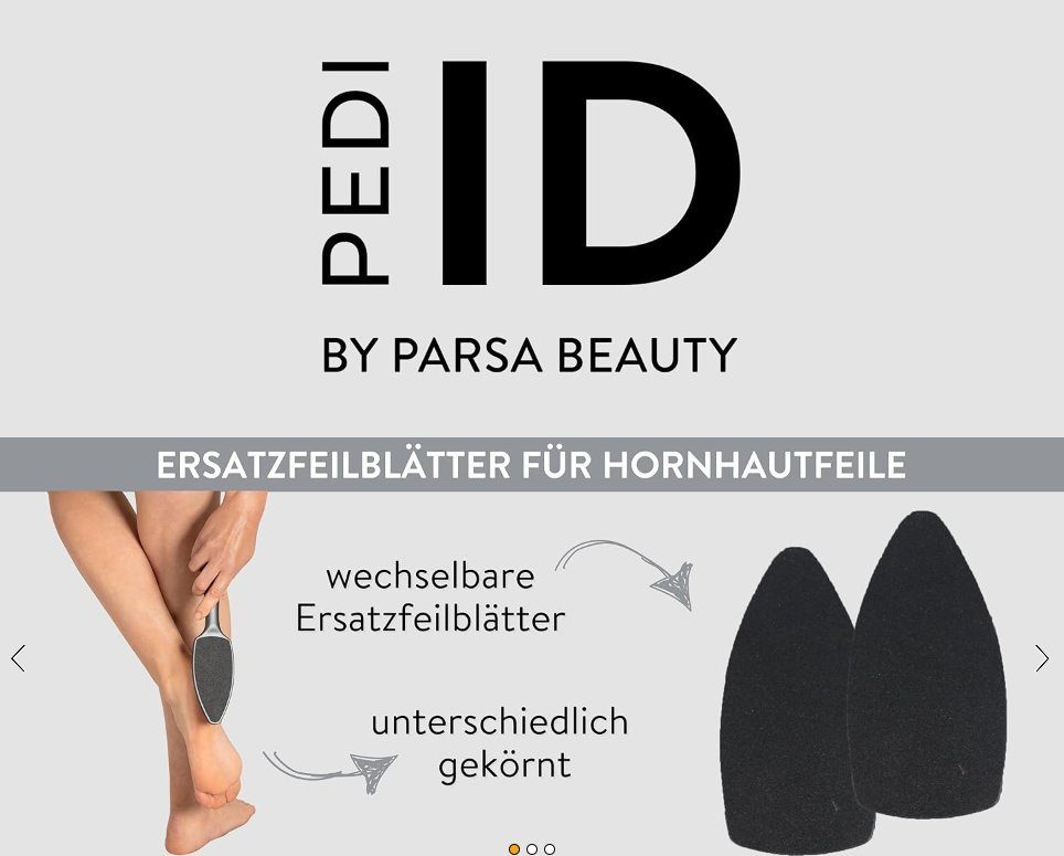 Beauty Ersatzfeilflächen Hornhautfeile PARSA Beauty (2 PARSA Stück) Nagelhautmesser ID Duo
