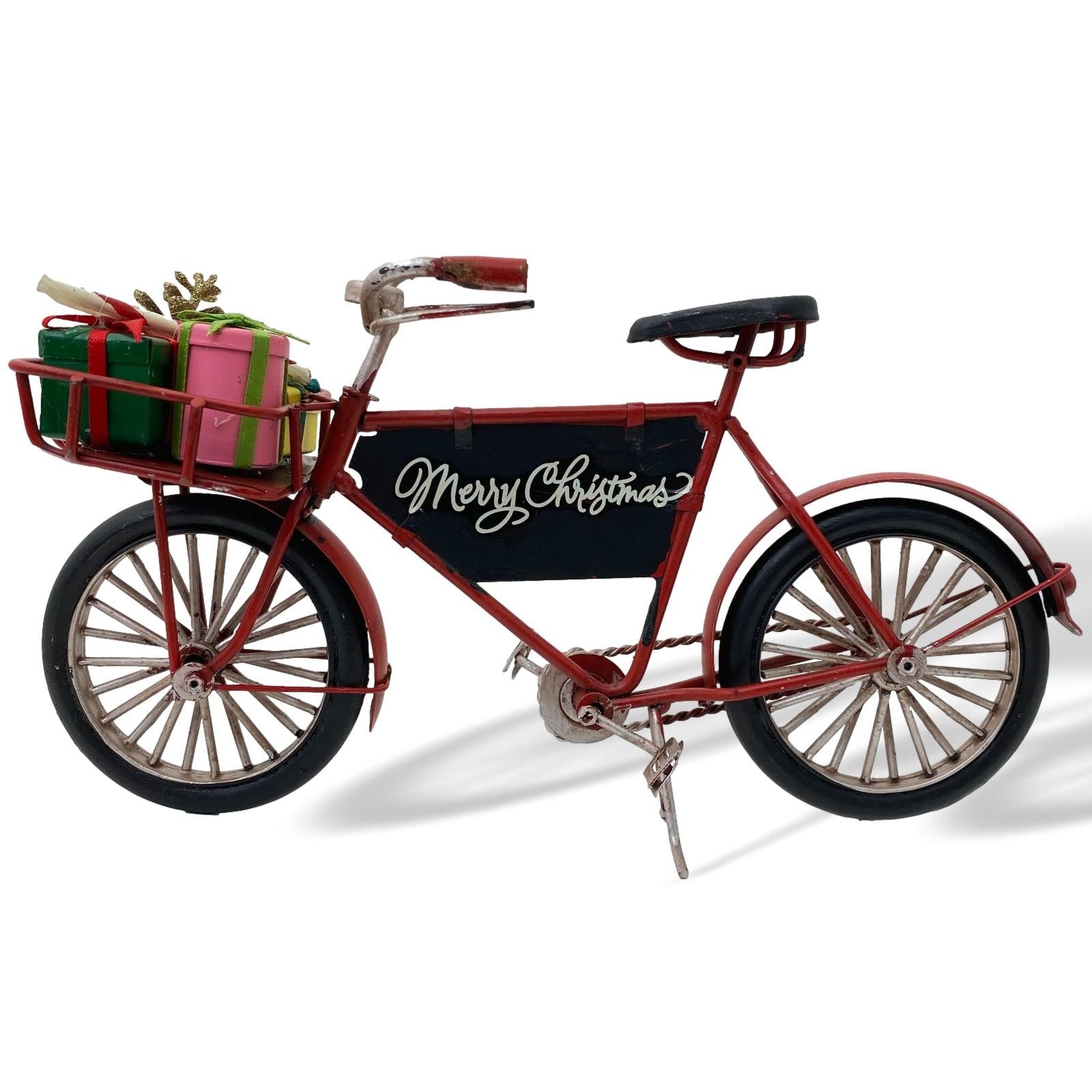 Dekoobjekt Fahrrad Weihnachten Dekoration Metall Nostalgie 24cm Antik-Stil Gesche