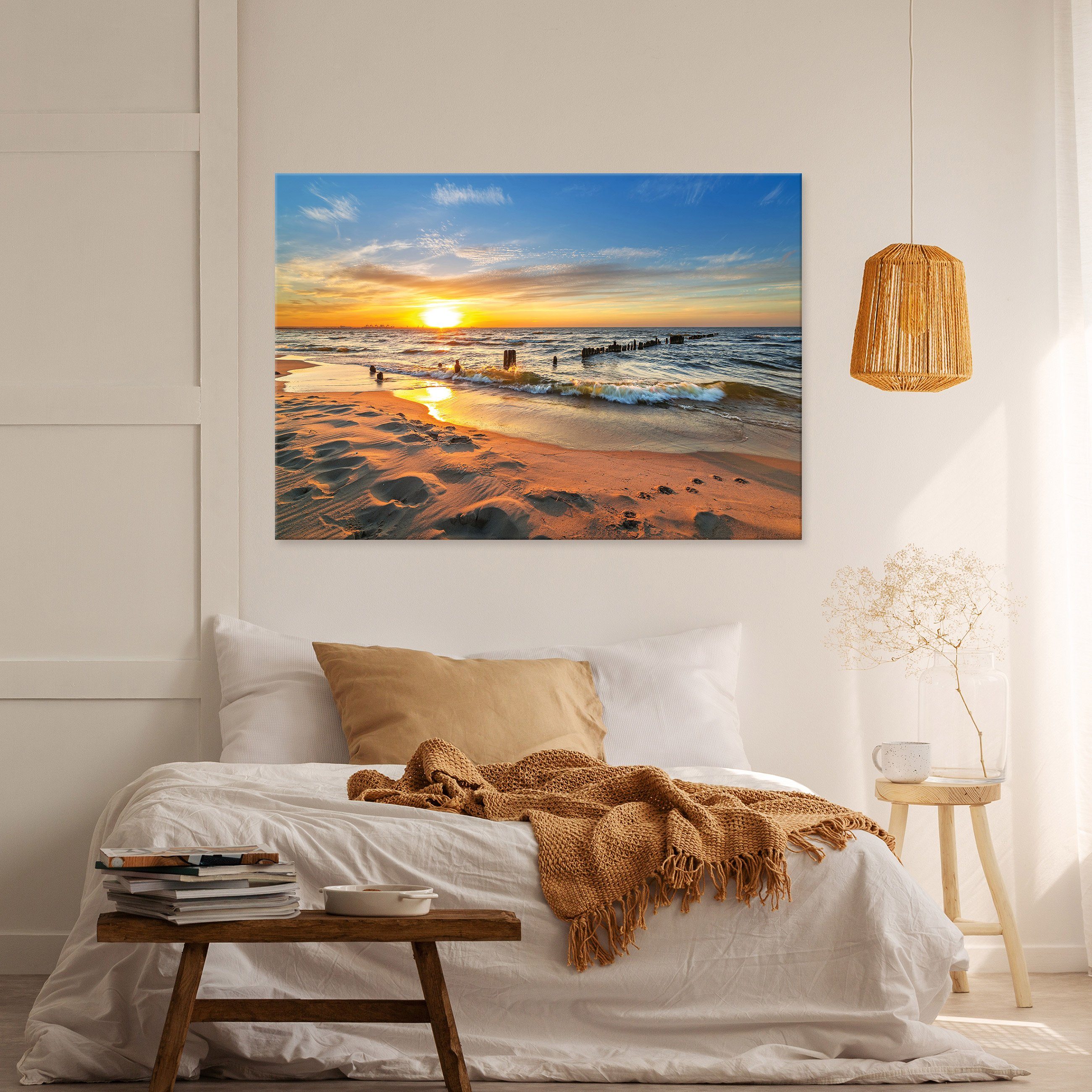 Wallarena Leinwandbild Strand Meer Sonne Natur günstig online kaufen