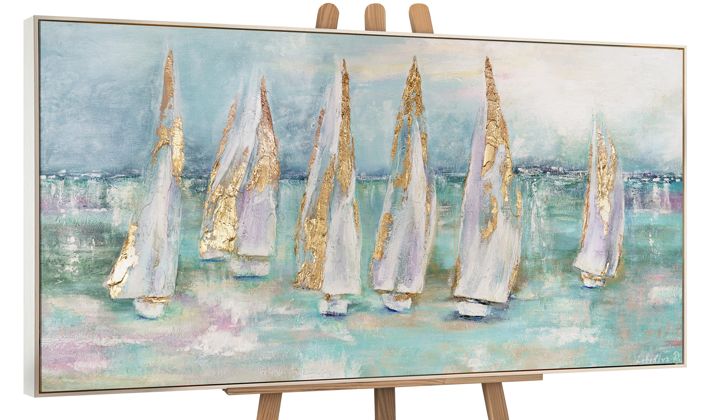 YS-Art Gemälde Segelboote, Meer, Leinwand Bild günstig online kaufen