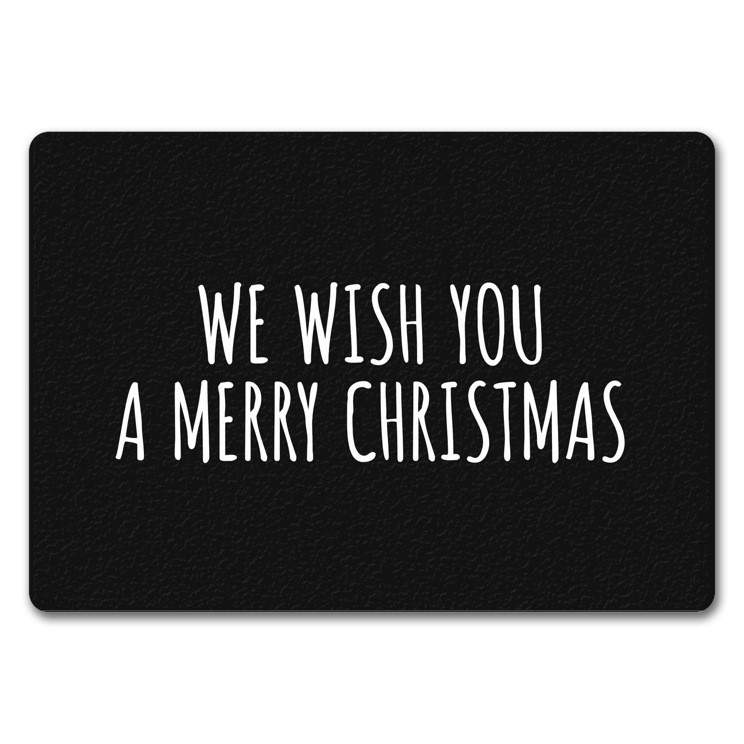 Fußmatte We wish you a merry christmas Fußmatte ohne Rand in schwarz weiß, speecheese