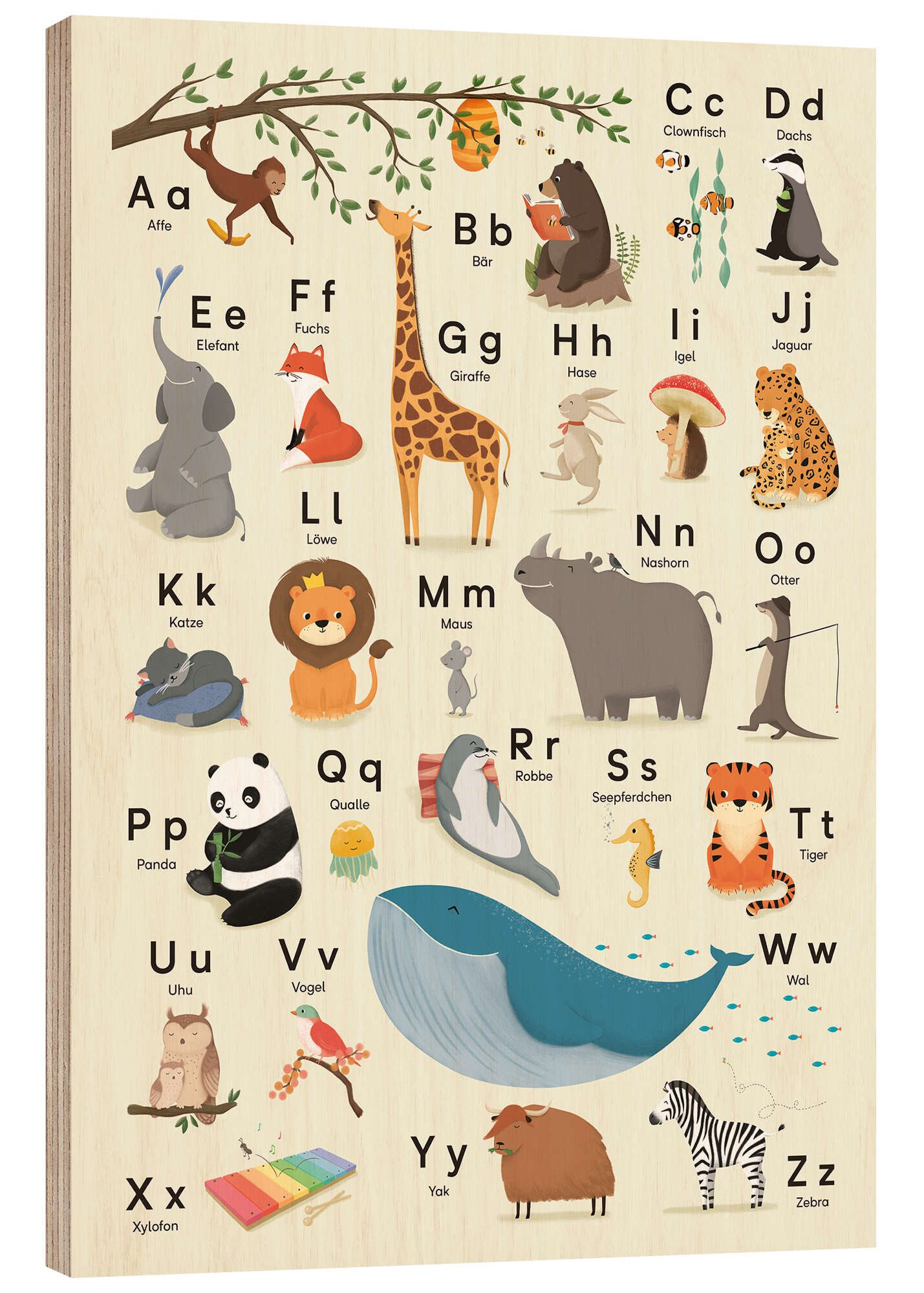 Posterlounge Wandbild Das Tieralphabet, Sandy Lohß, erhältlich als Poster, Leinwandbild, Wandsticker oder Acrylglasbild