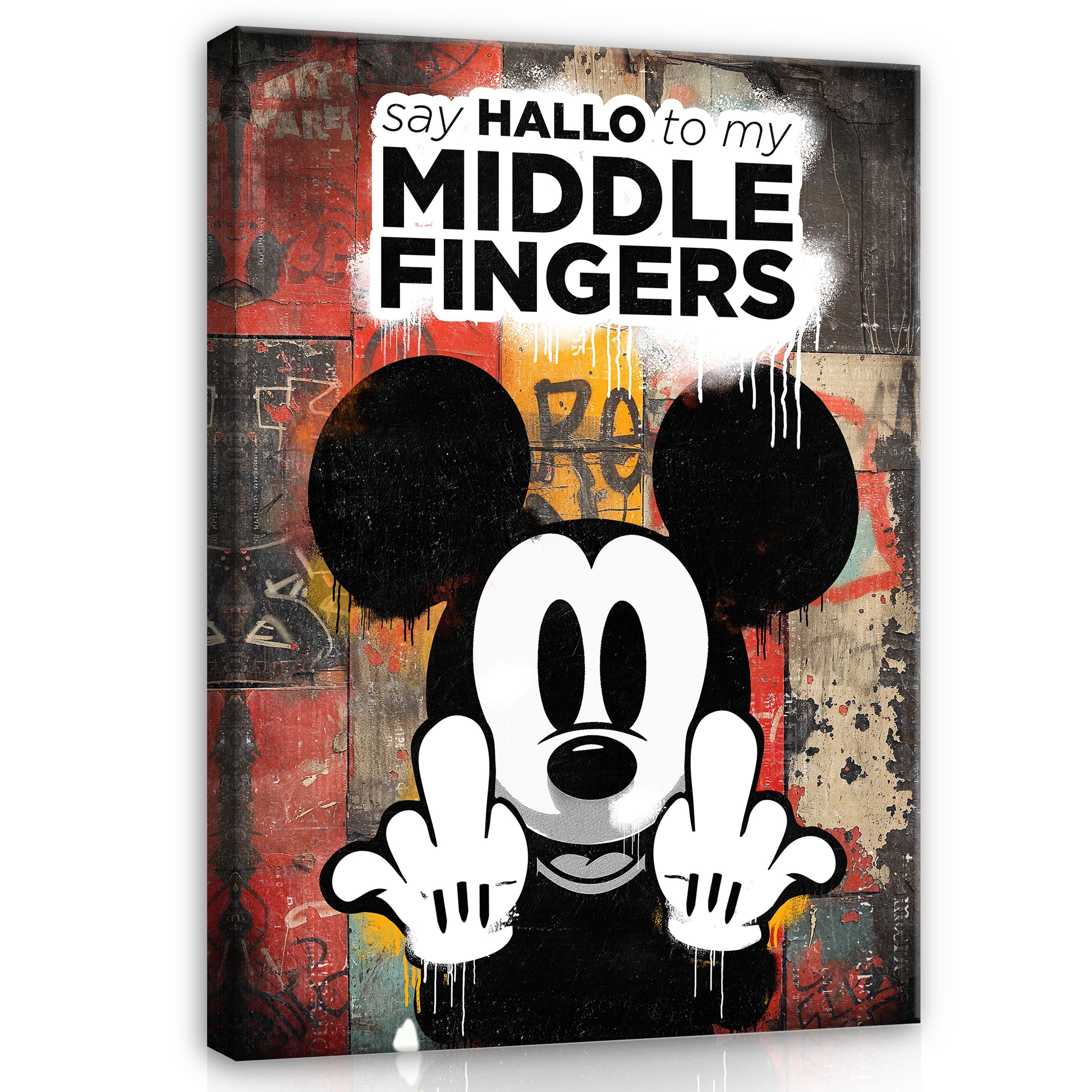 Wallarena Leinwandbild Kunst Mickey Graffiti Abstrakt Wohnzimmer Schlafzimm günstig online kaufen