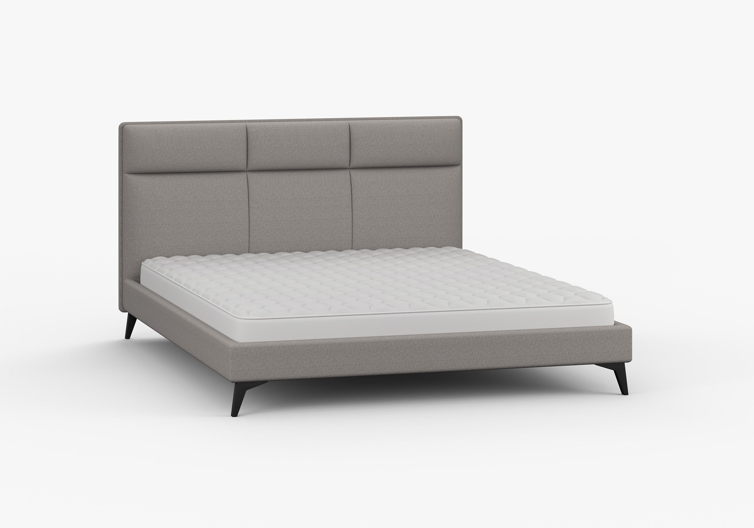 imoebel24 Polsterbett Doppelbett ohne Bettkasten 160×200 KORA - Grau